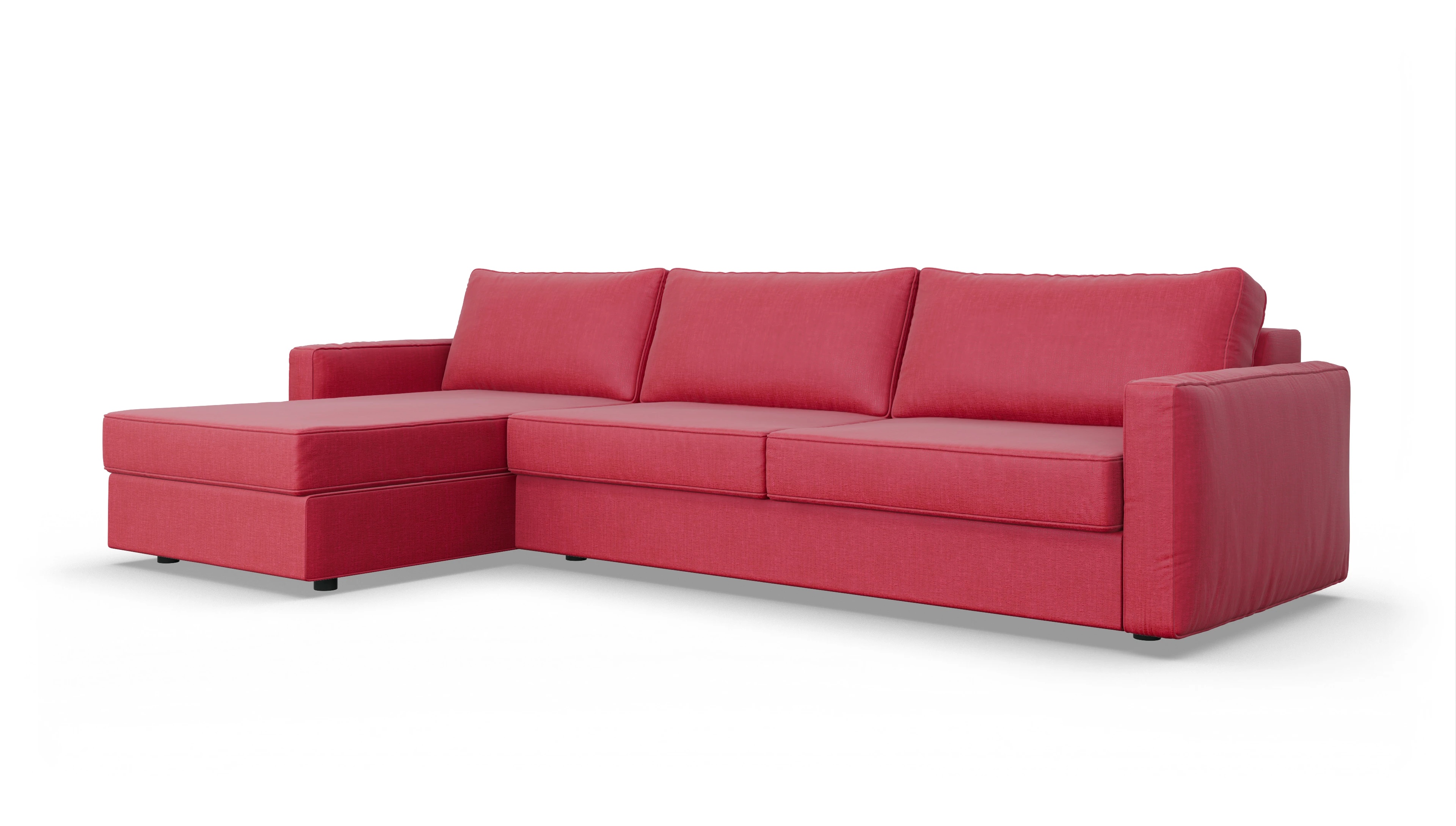Ansicht des Produktes Ferali Sofa mit Rec links in Stoff rot