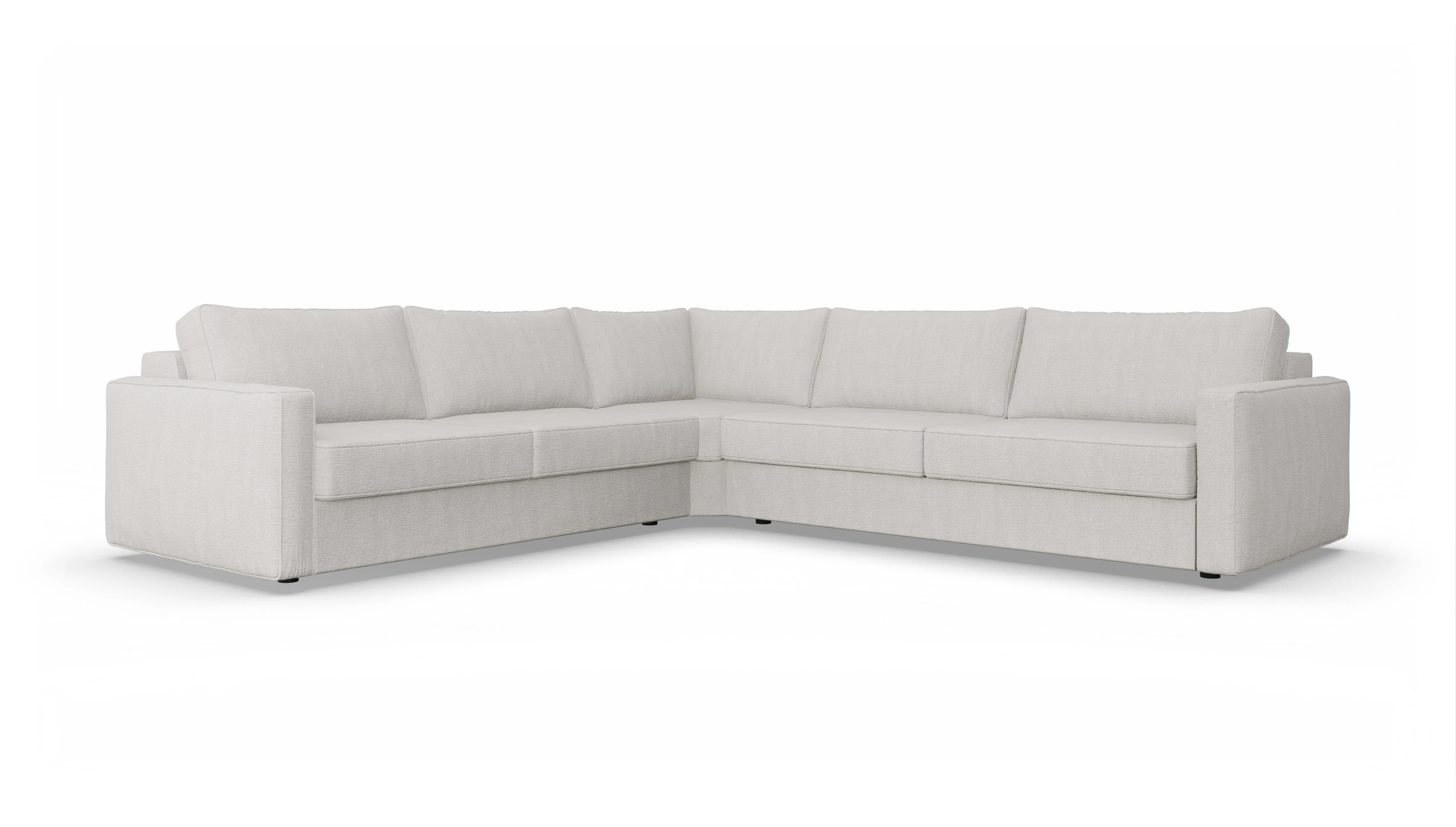 Design-Couch Ferali Ansicht des Produktes Ferali Ecksofa Links in Stoff weiß