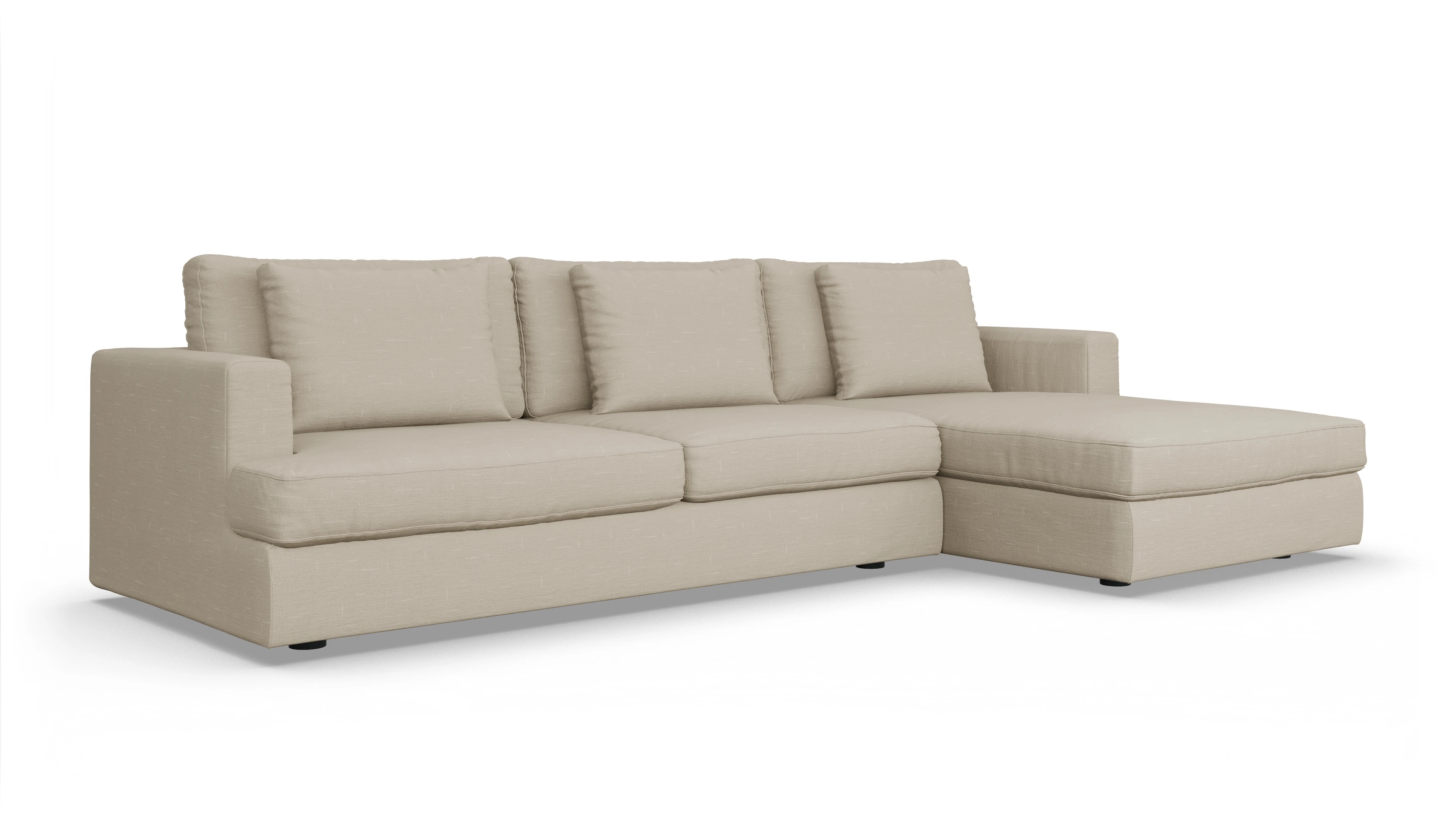 Schlafsofa Sospiri Ansicht des Produktes Sospiri Sofa mit Rec rechts in Stoff beige
