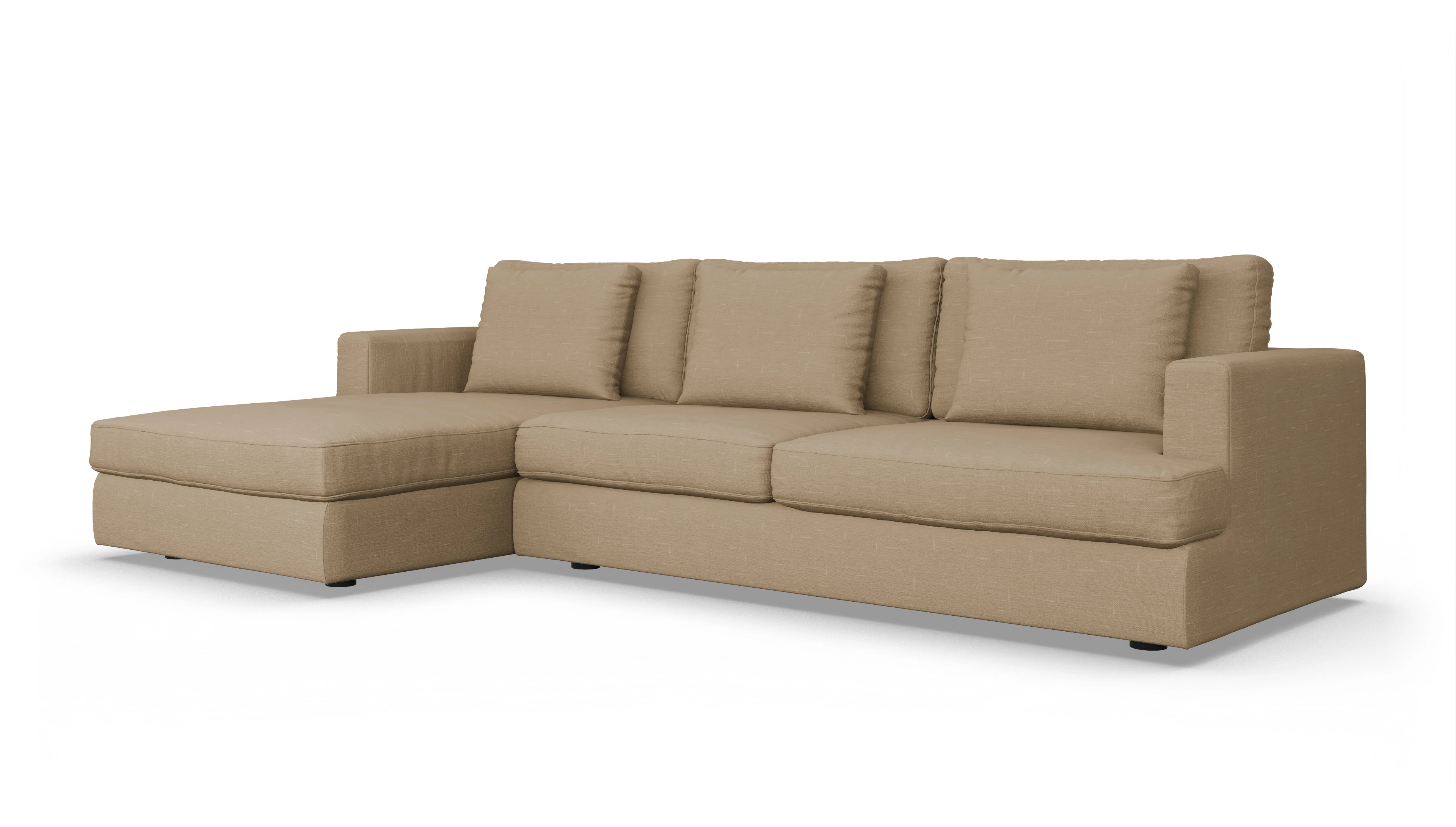 Schlafsofa Sospiri Ansicht des Produktes Sospiri Sofa mit Rec links in Stoff braun
