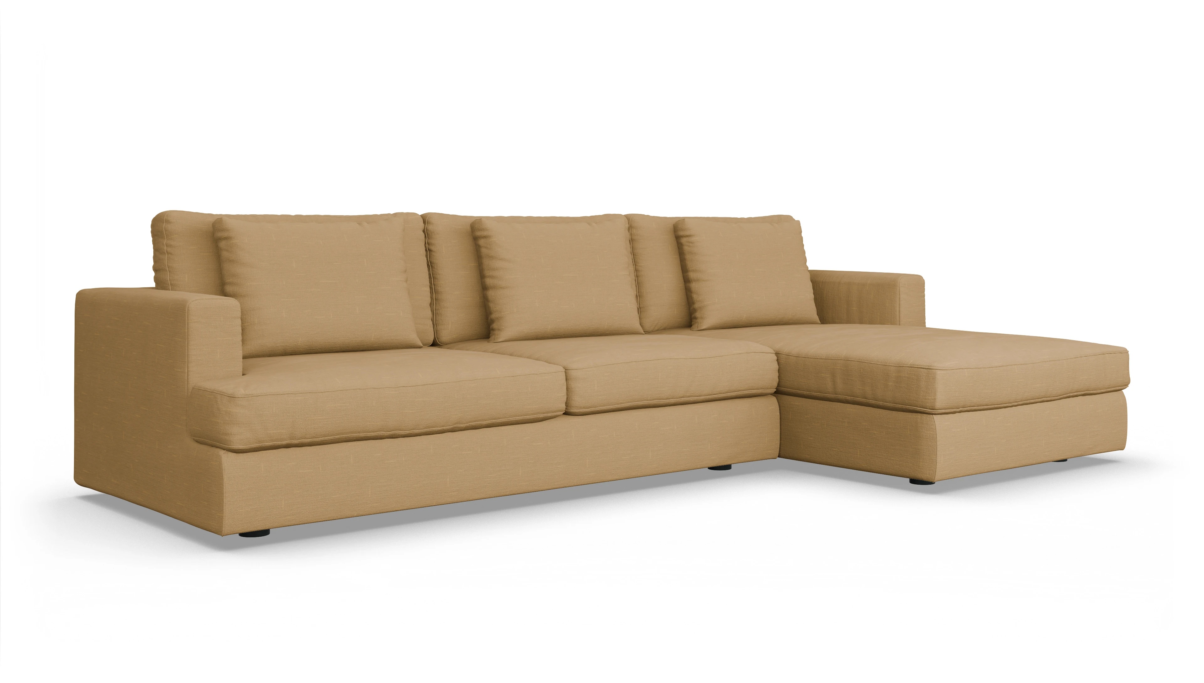 Ansicht des Produktes Sospiri Sofa mit Rec rechts in Stoff gelb