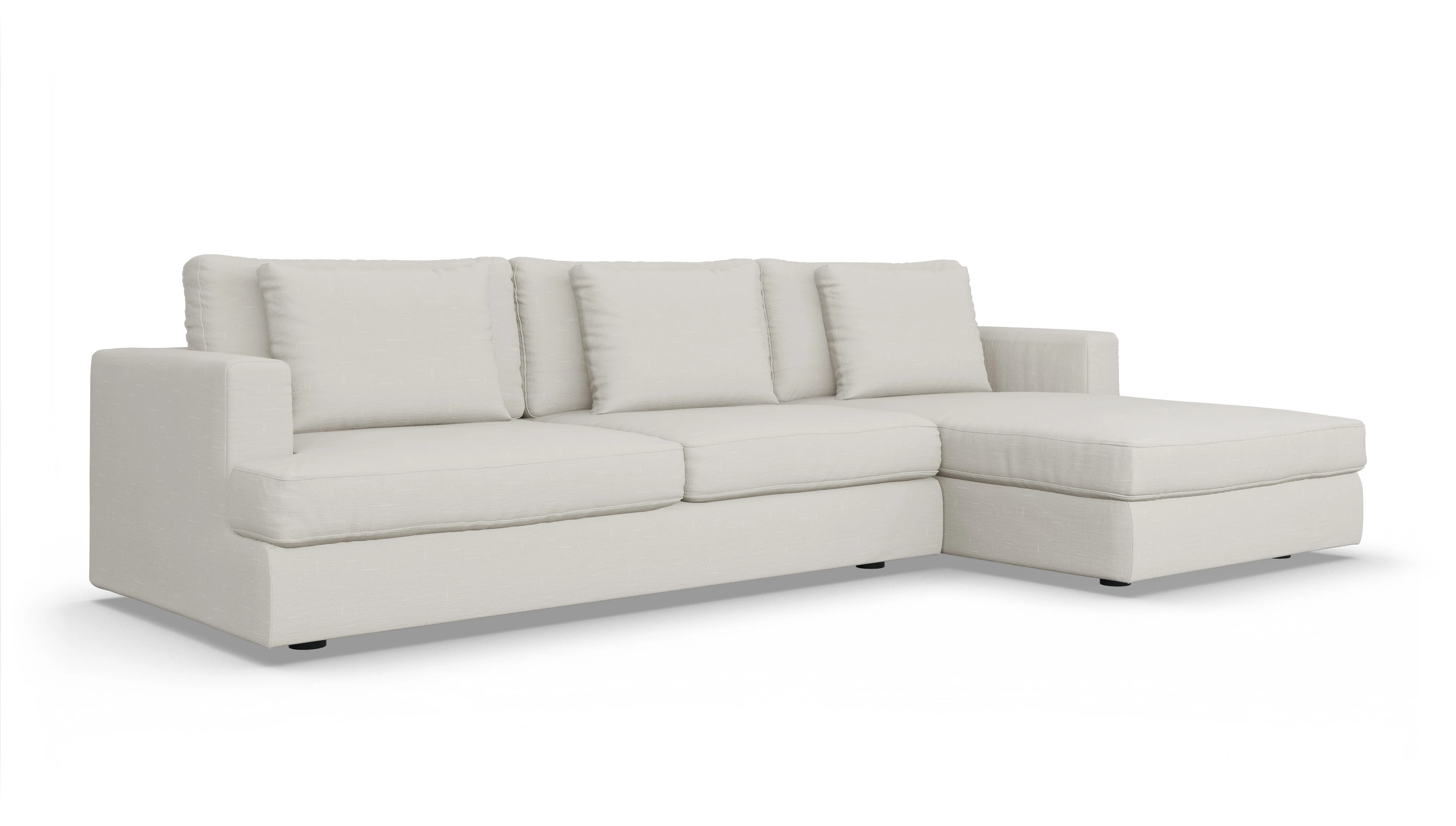 Ansicht des Produktes Sospiri Sofa mit Rec rechts in Stoff weiß