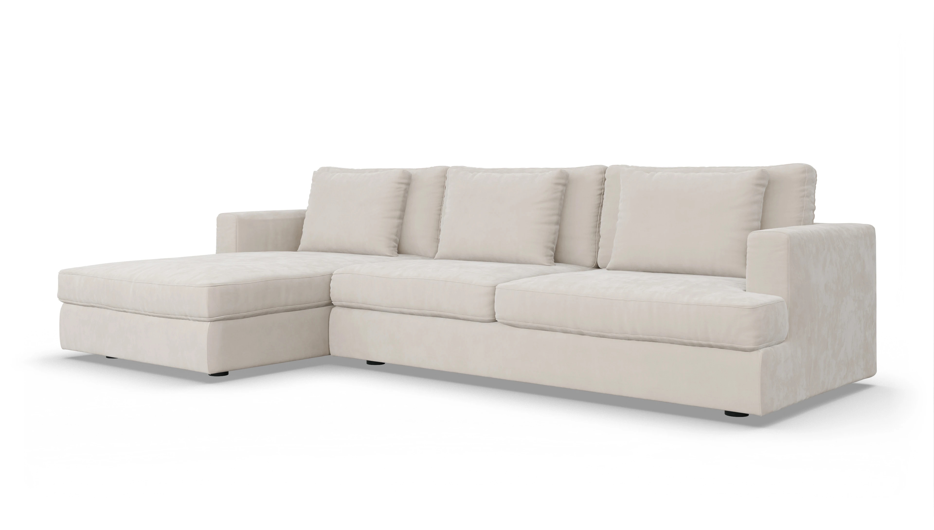 Schlafsofa Sospiri Ansicht des Produktes Sospiri Sofa mit Rec links in Samt weiß
