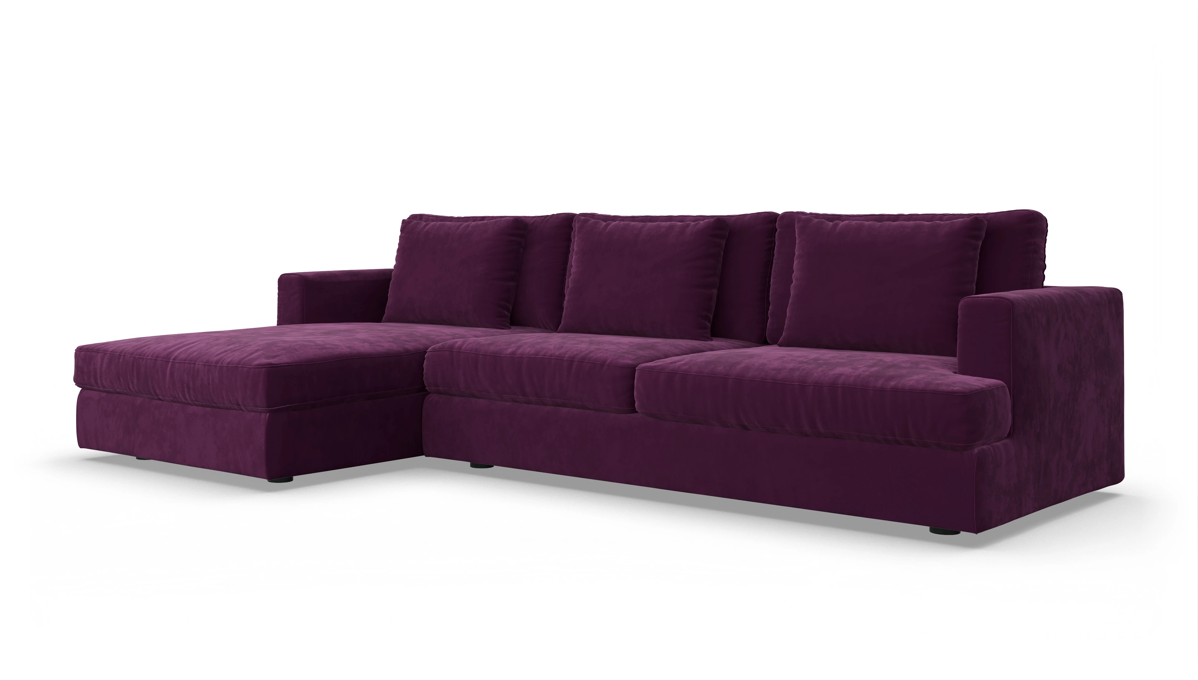 Ansicht des Produktes Sospiri Sofa mit Rec links in Samt rot