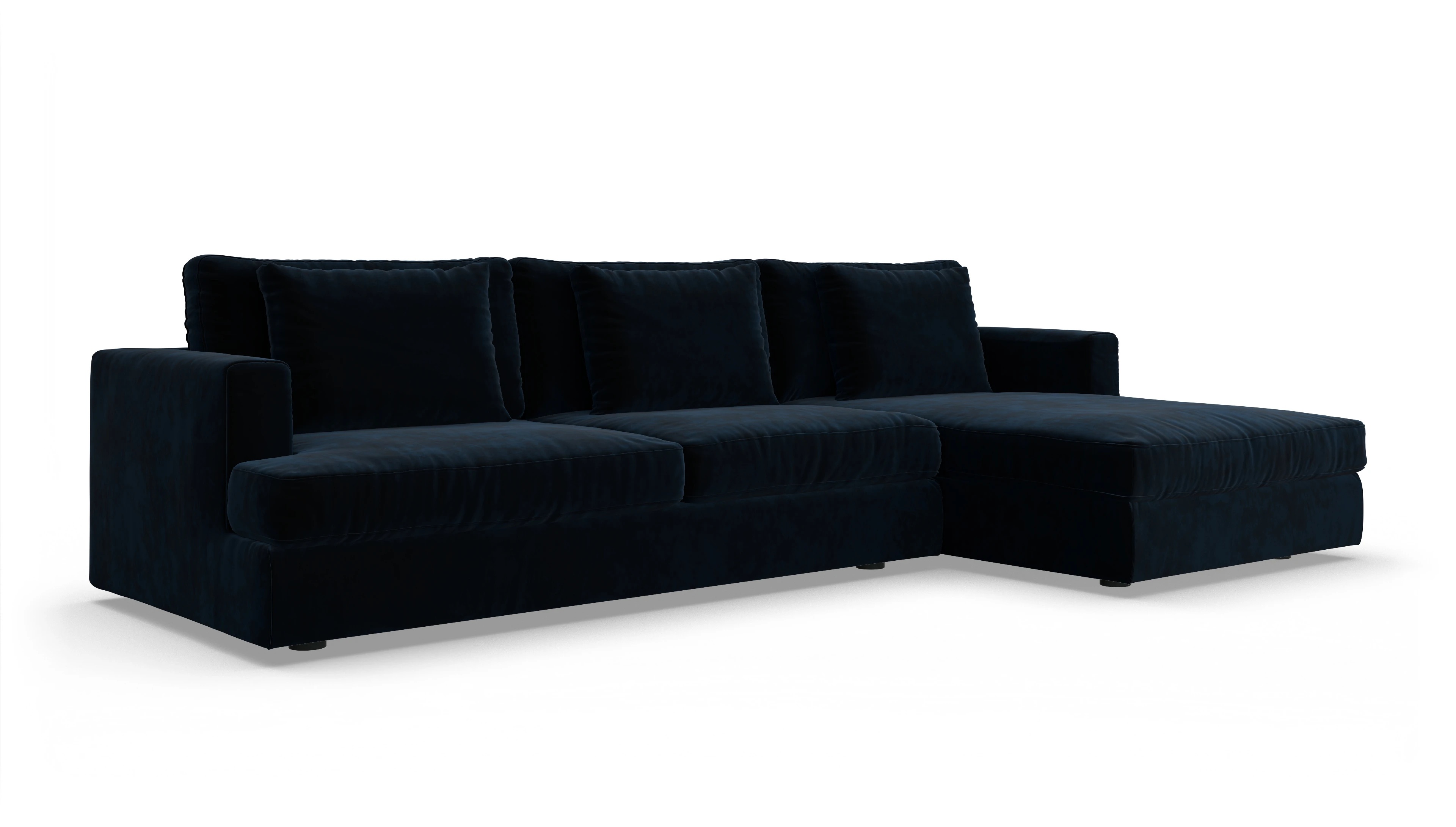Ansicht des Produktes Sospiri Sofa mit Rec rechts in Samt blau