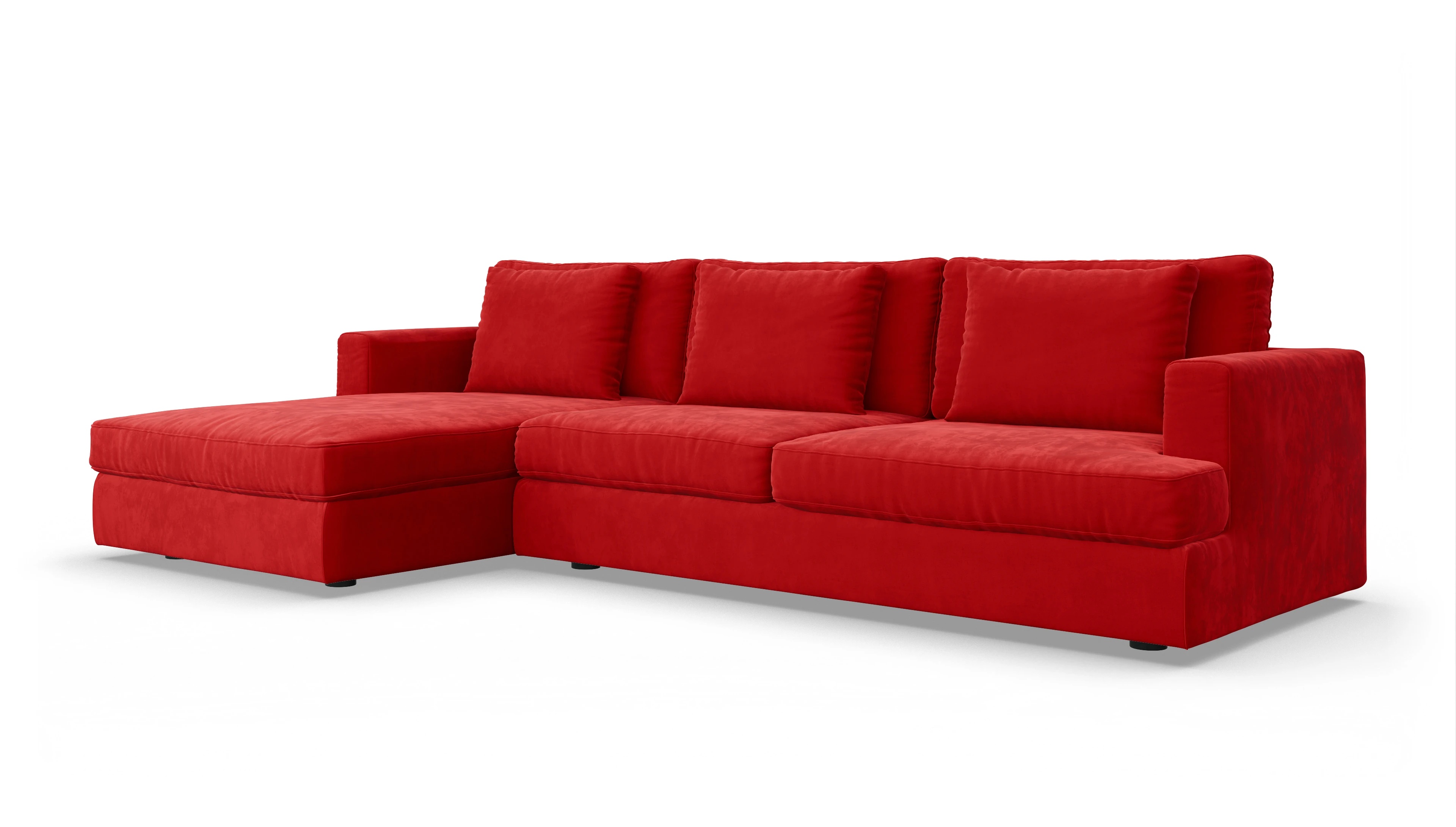 Ansicht des Produktes Sospiri Sofa mit Rec links in Samt rot