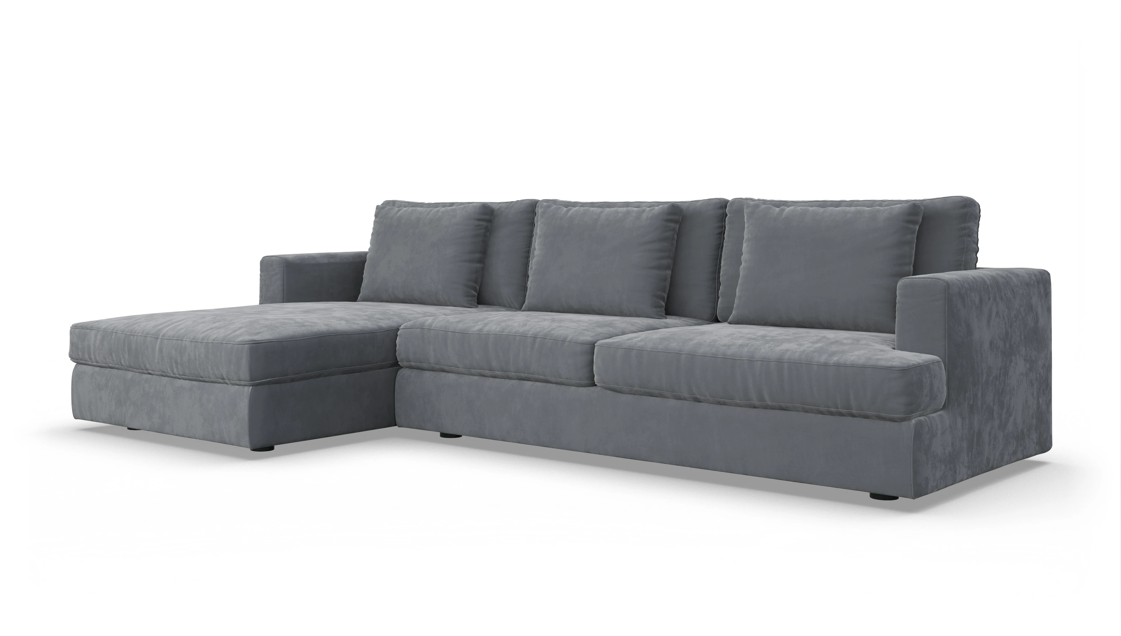 Ansicht des Produktes Sospiri Sofa mit Rec links in Samt grau