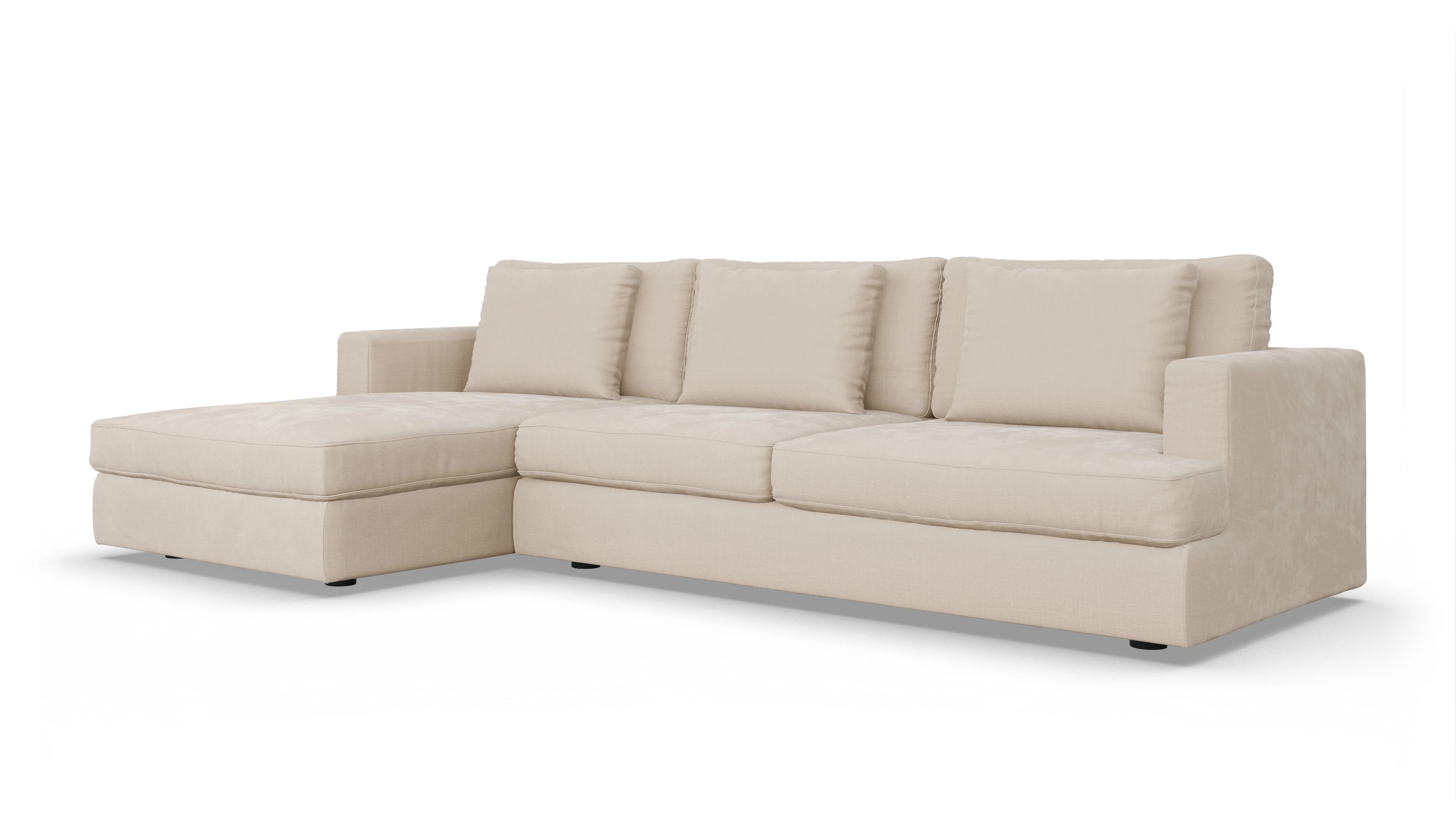 Ansicht des Produktes Sospiri Sofa mit Rec links in Stoff weiß