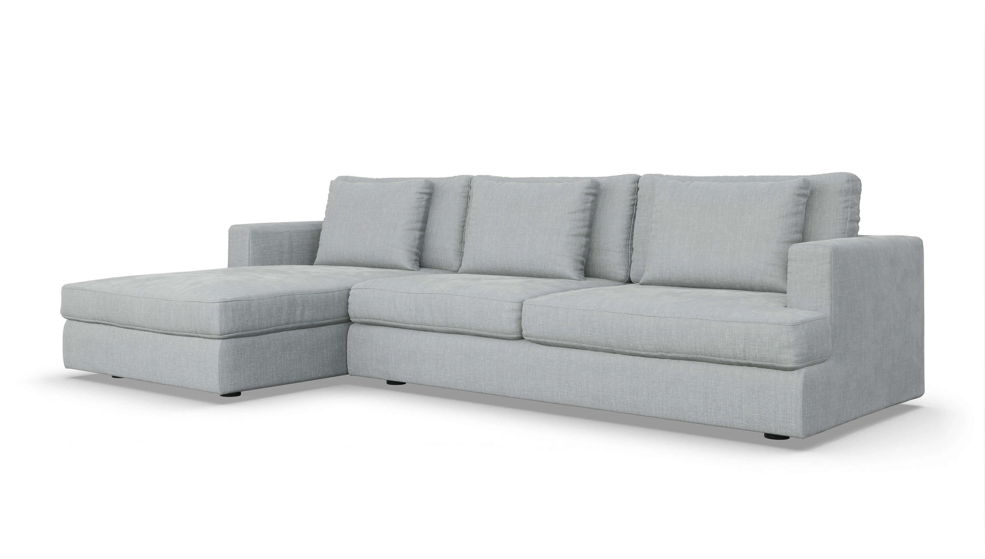 Ansicht des Produktes Sospiri Sofa mit Rec links in Stoff grau