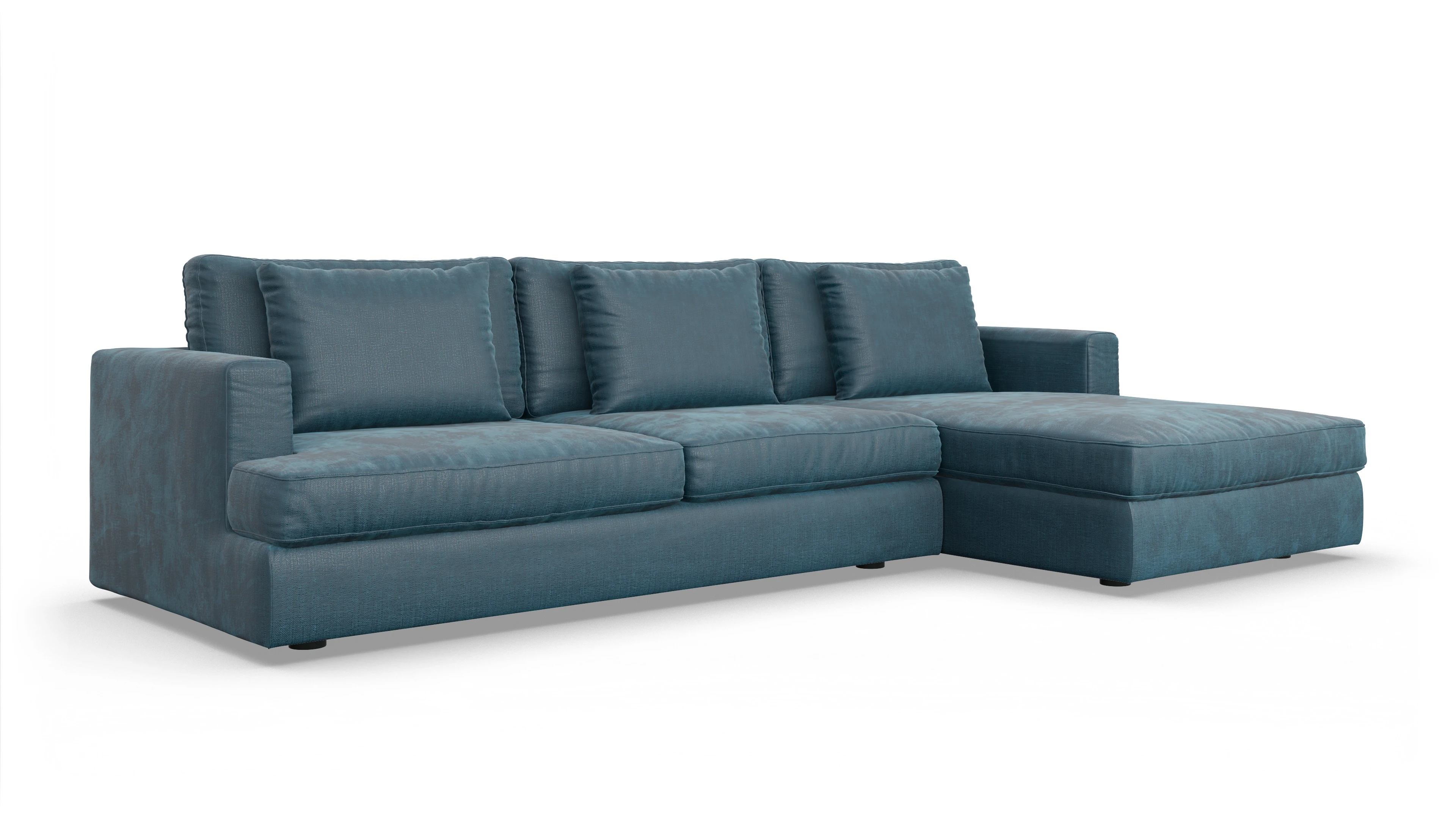 Ansicht des Produktes Sospiri Sofa mit Rec rechts in Stoff blau