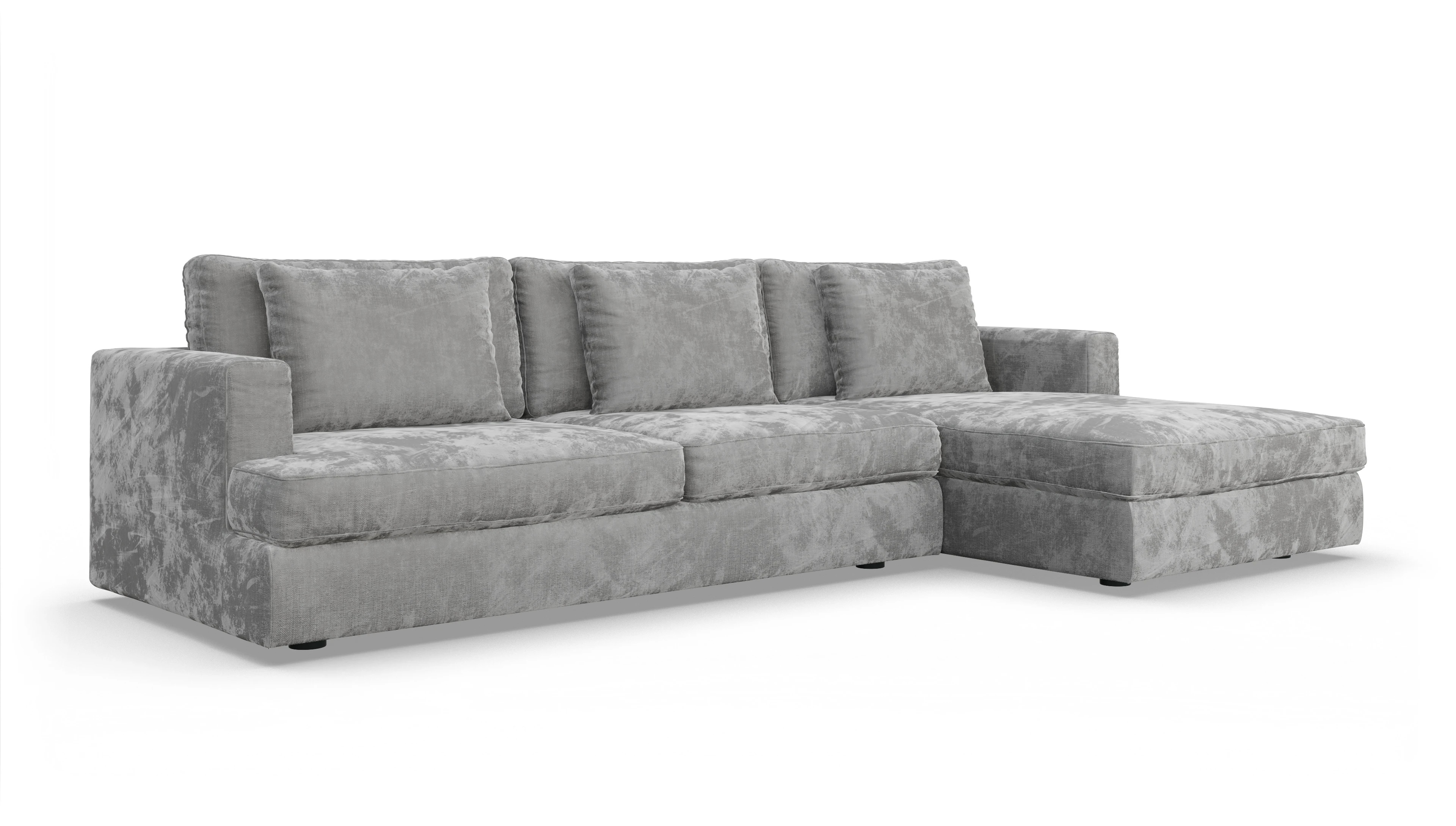 Schlafsofa Sospiri Ansicht des Produktes Sospiri Sofa mit Rec rechts in Stoff grau