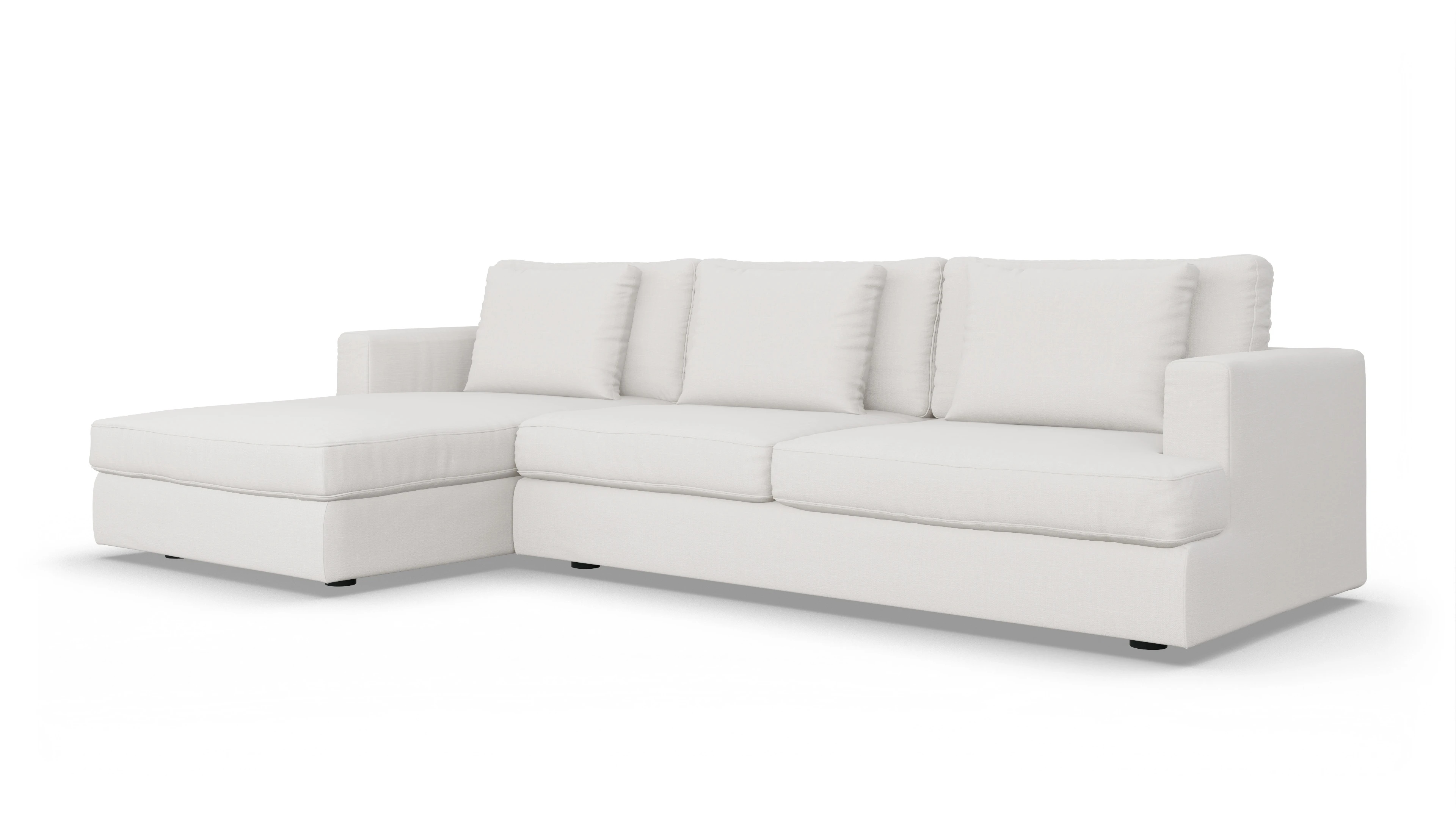Ansicht des Produktes Sospiri Sofa mit Rec links in Stoff weiß