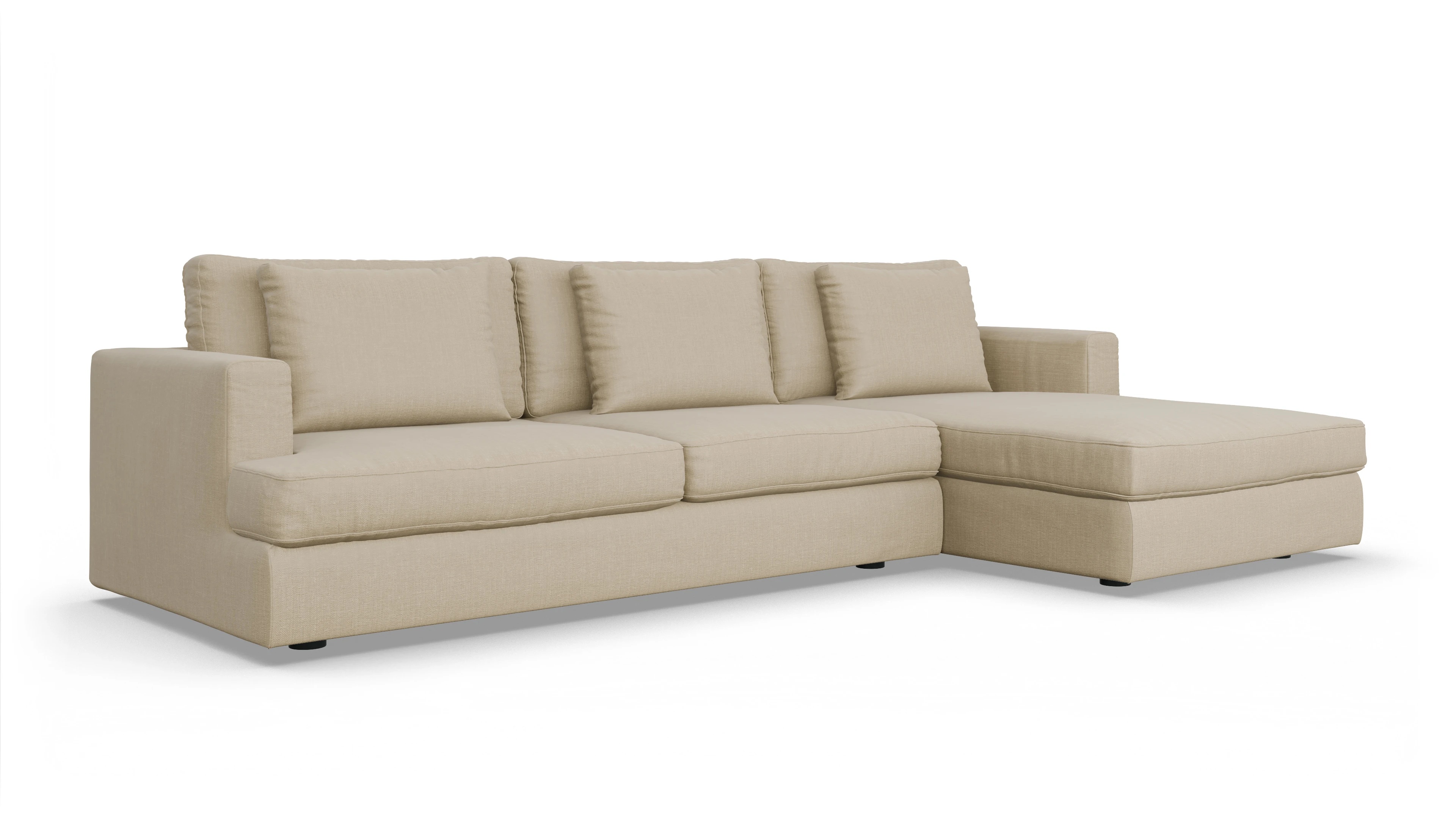 Schlafsofa Sospiri Ansicht des Produktes Sospiri Sofa mit Rec rechts in Stoff beige