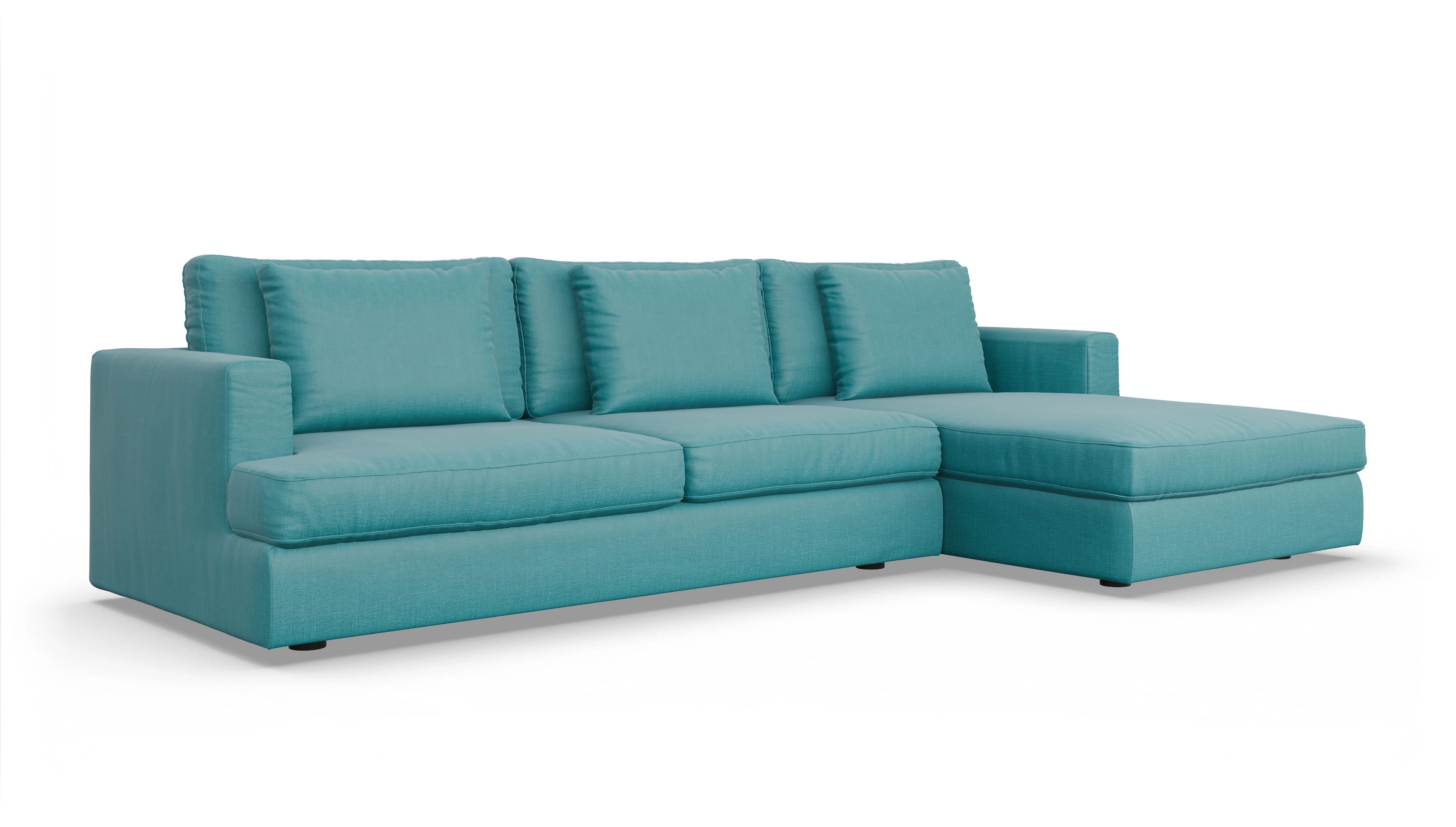 Schlafsofa Sospiri Ansicht des Produktes Sospiri Sofa mit Rec rechts in Stoff blau