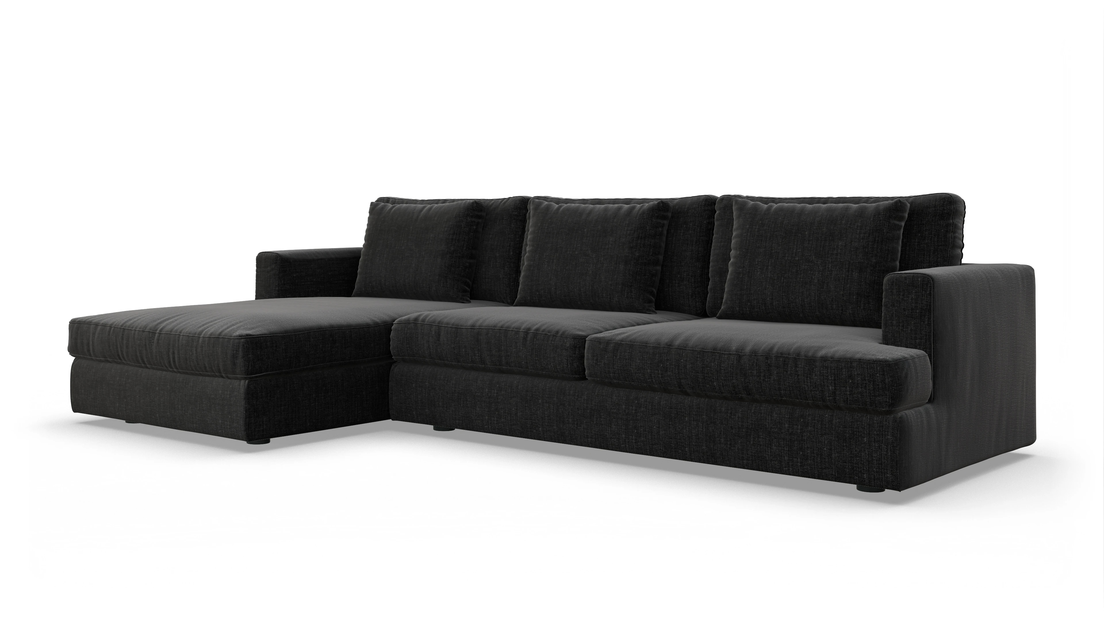 Ansicht des Produktes Sospiri Sofa mit Rec links in Stoff schwarz