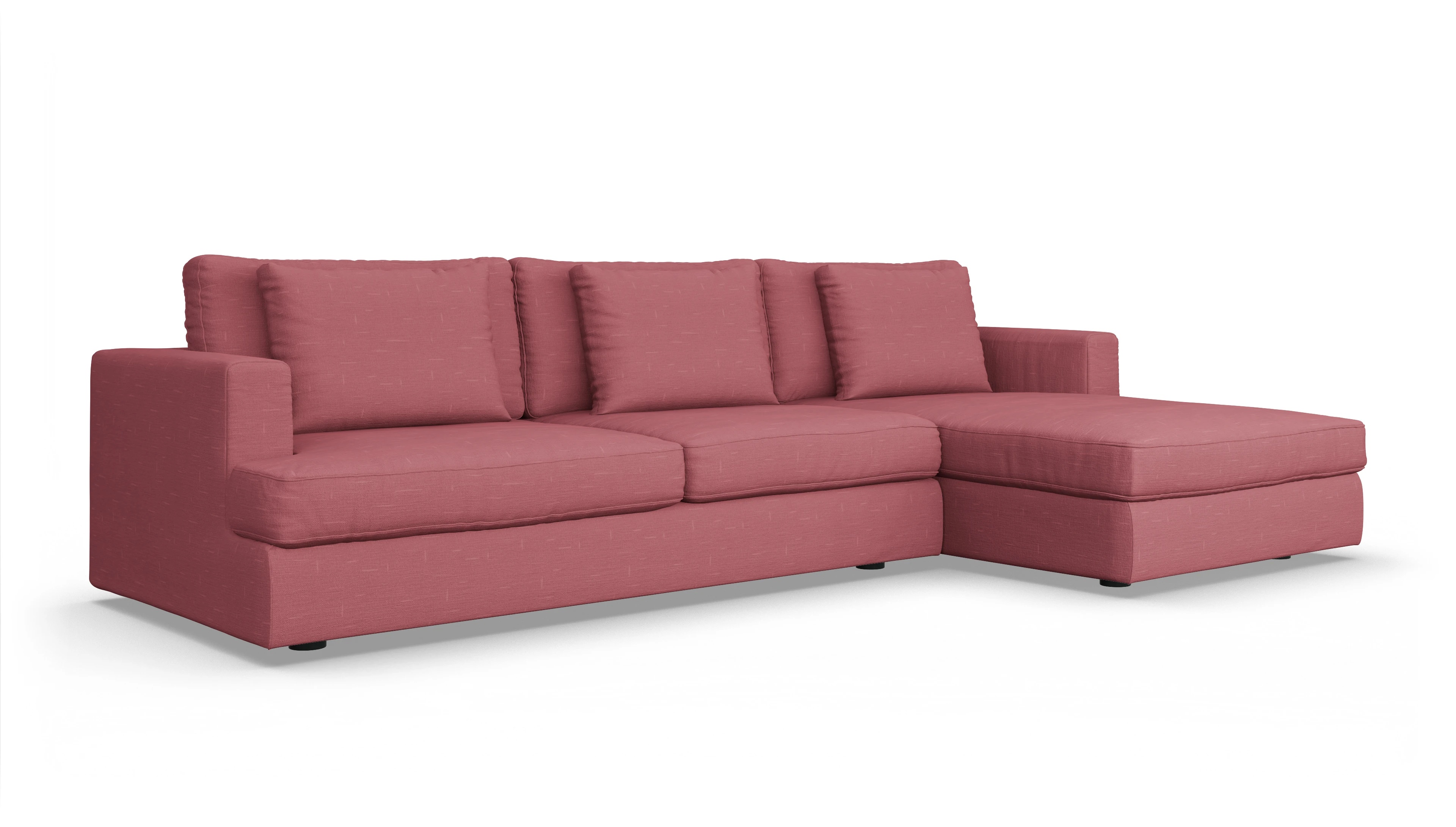 Ansicht des Produktes Sospiri Sofa mit Rec rechts in Stoff rot