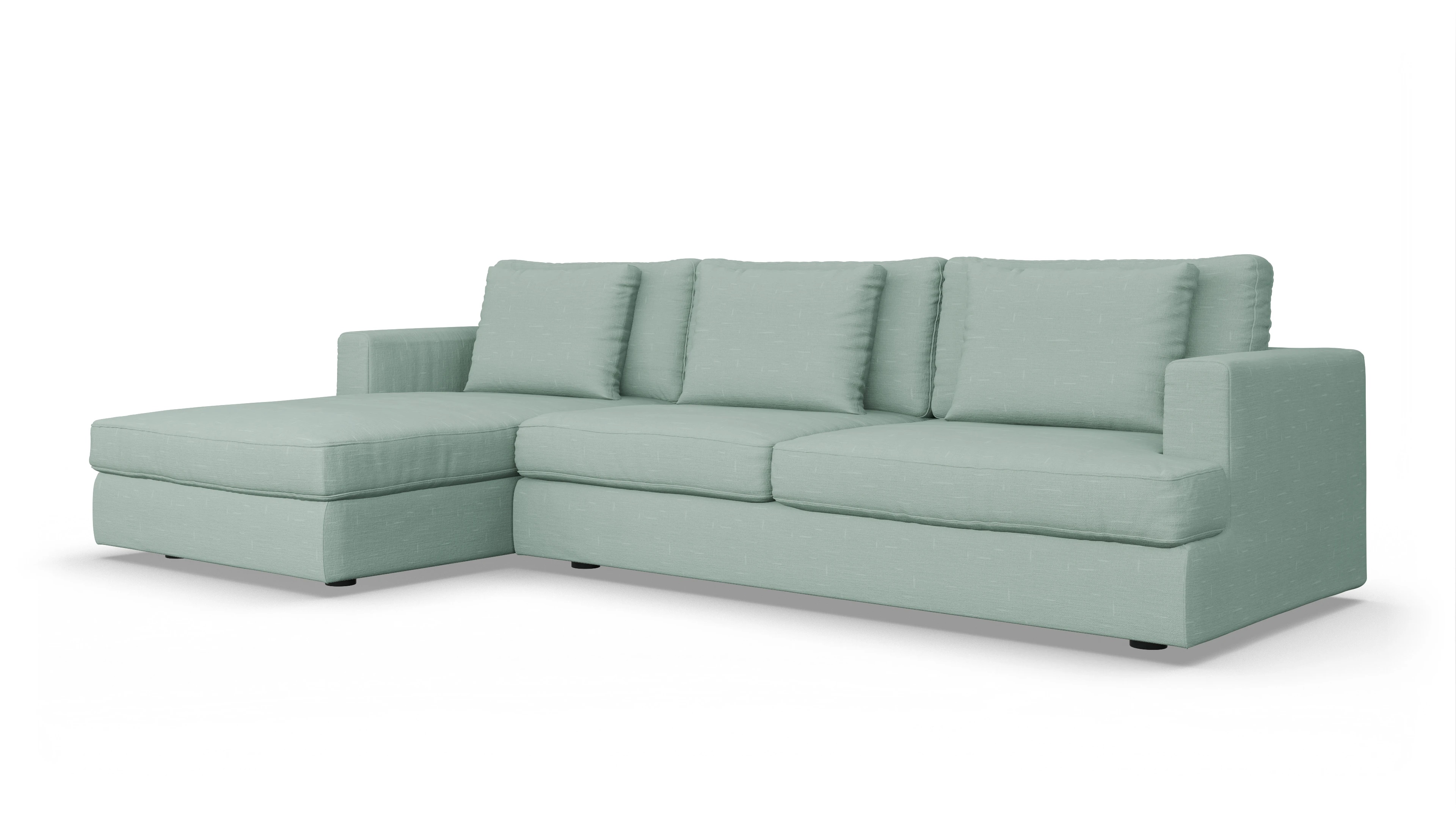 Ansicht des Produktes Sospiri Sofa mit Rec links in Stoff grün