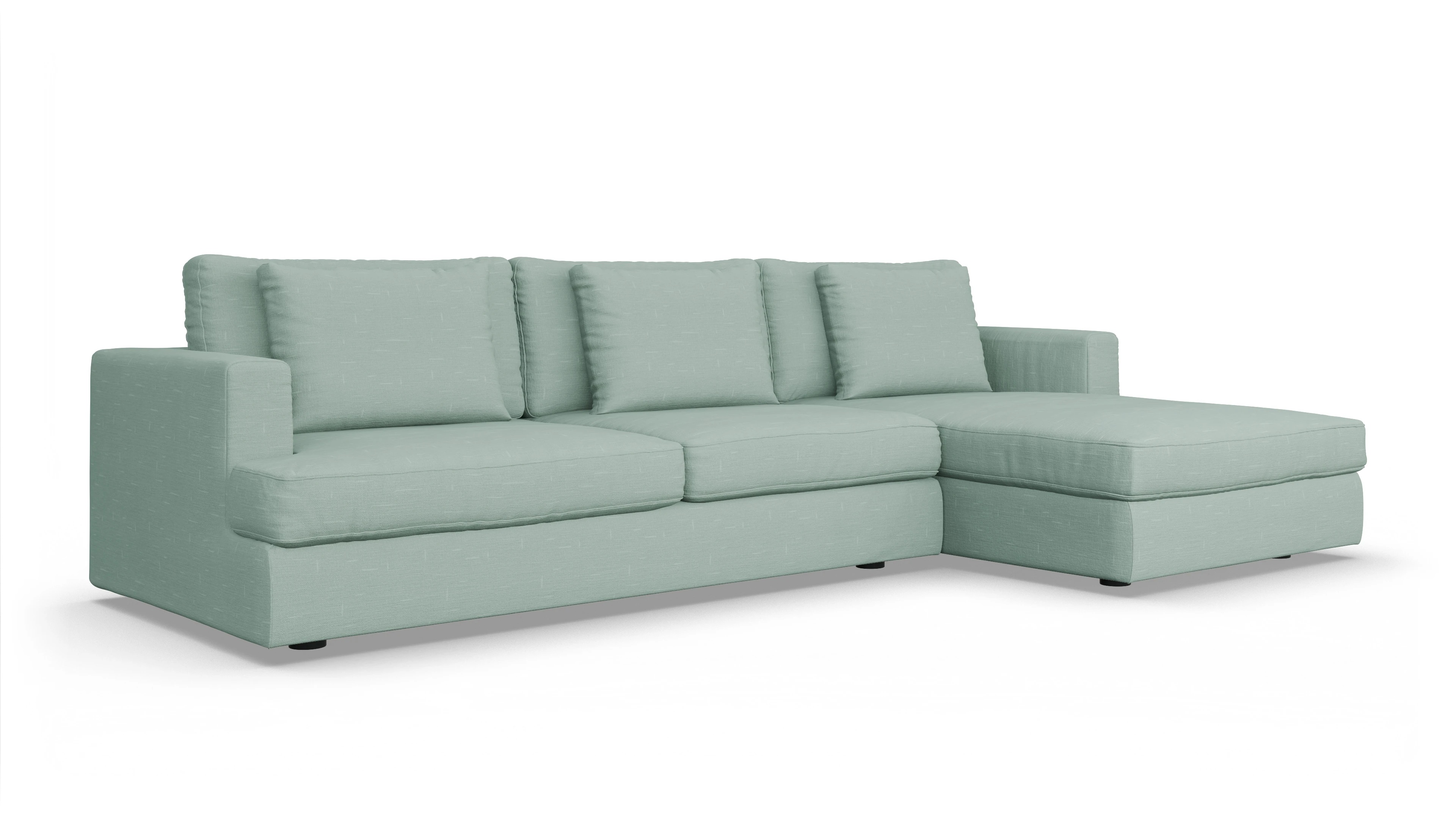 Ansicht des Produktes Sospiri Sofa mit Rec rechts in Stoff grün