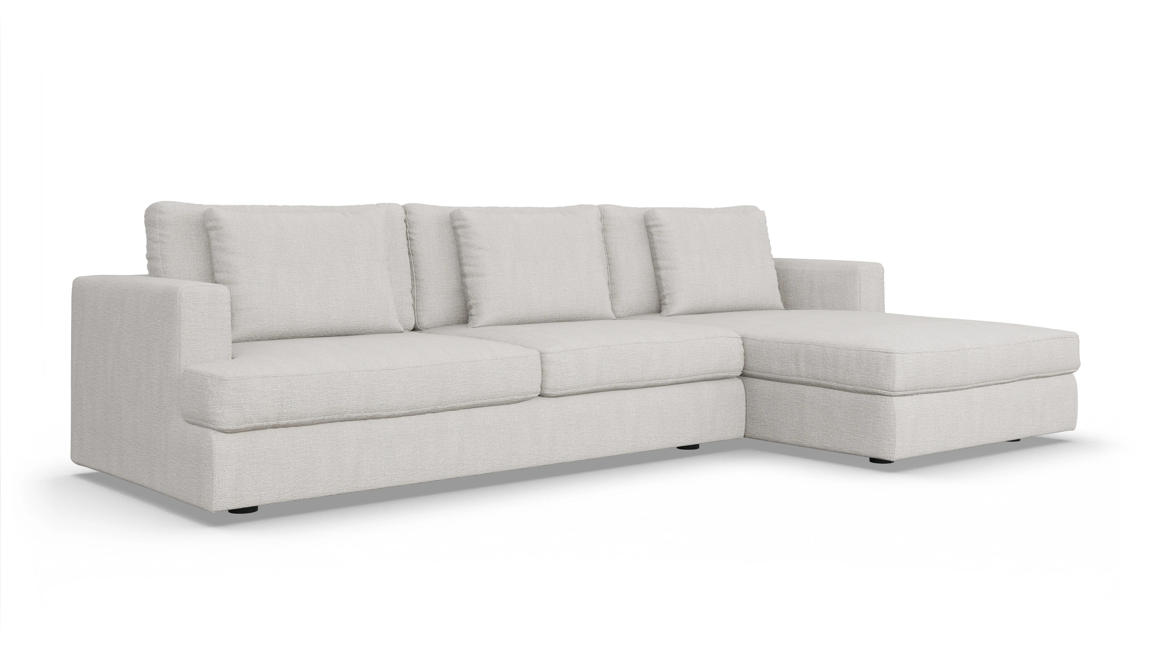 Ansicht des Produktes Sospiri Sofa mit Rec rechts in Stoff weiß