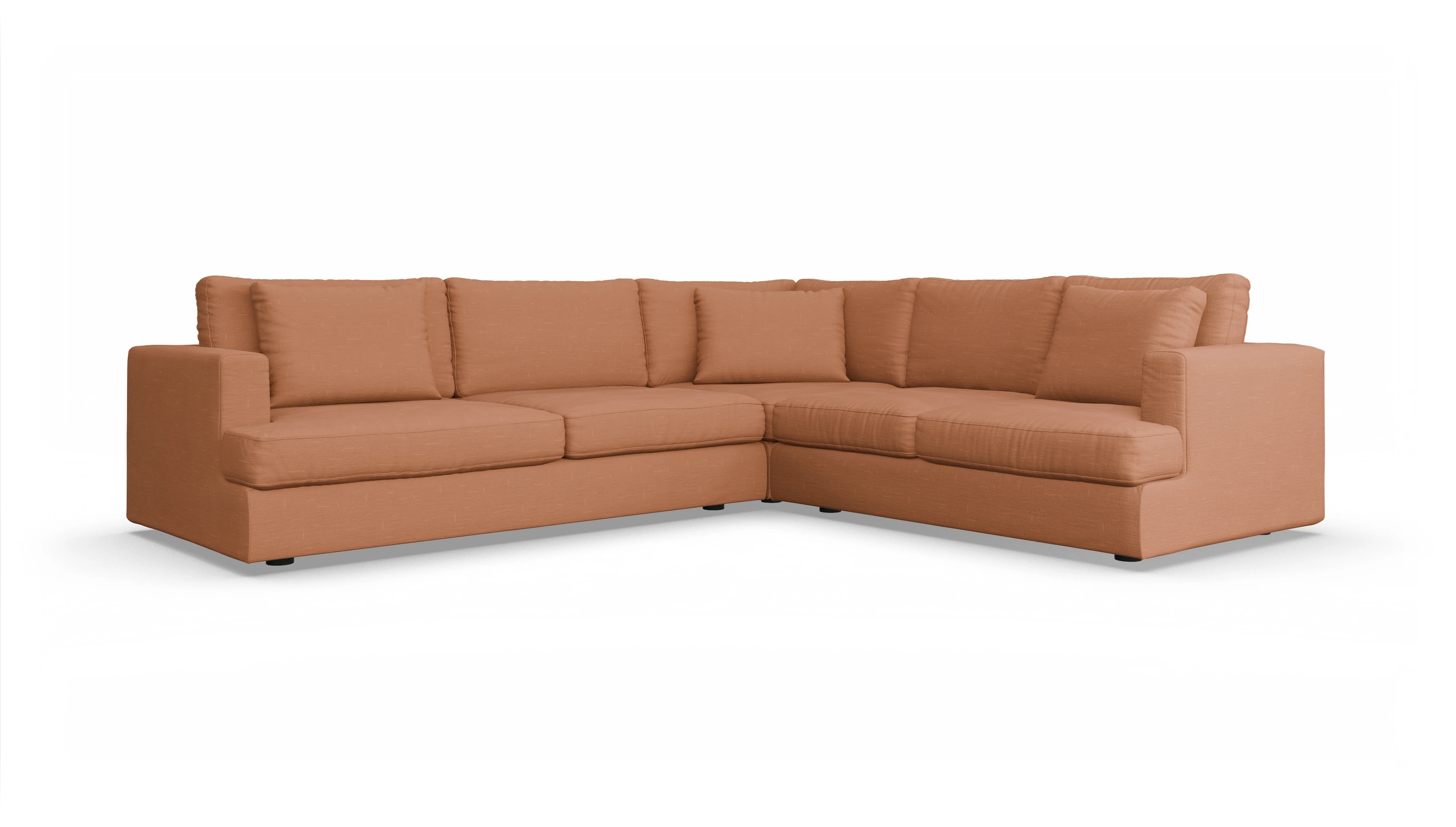 Ansicht des Produktes Sospiri Ecksofa Rechts in Stoff orange