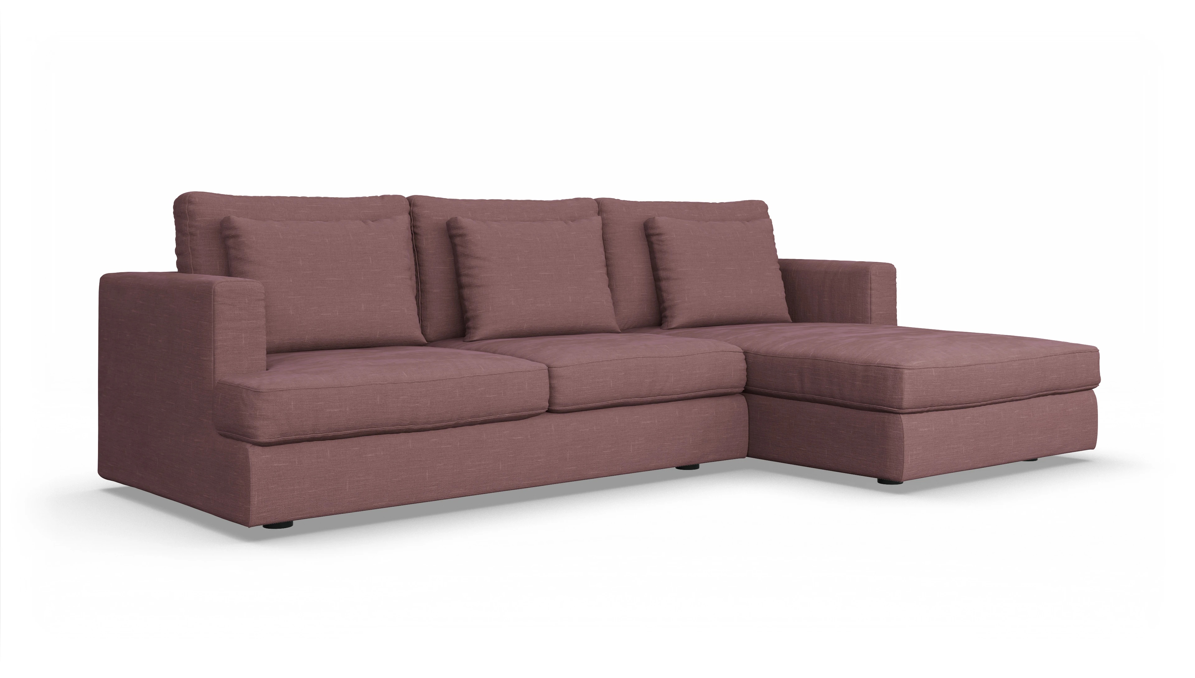 Ansicht des Produktes Sospiri Sofa mit Rec rechts in Stoff rot