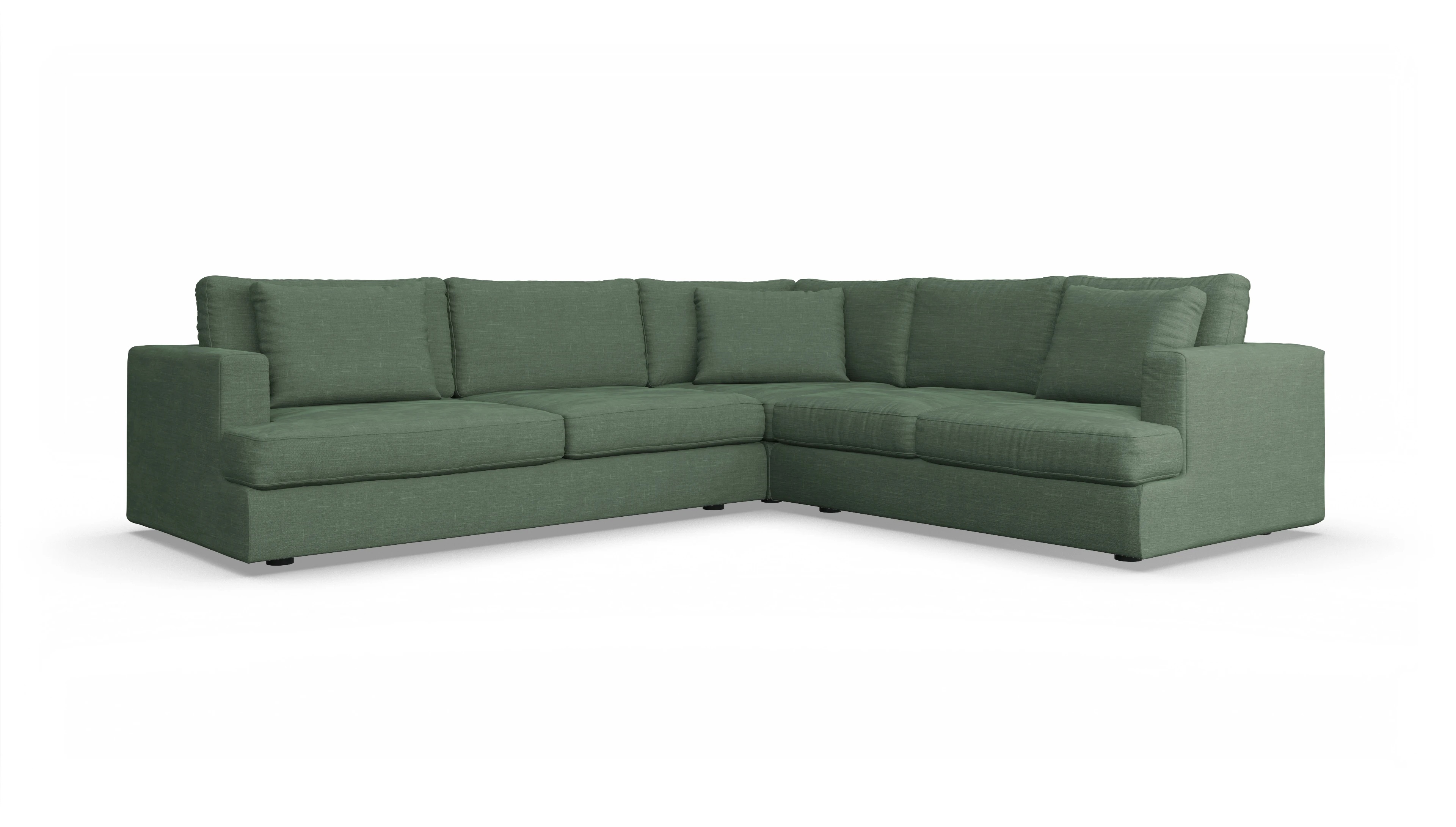 Ansicht des Produktes Sospiri Ecksofa Rechts in Stoff grün