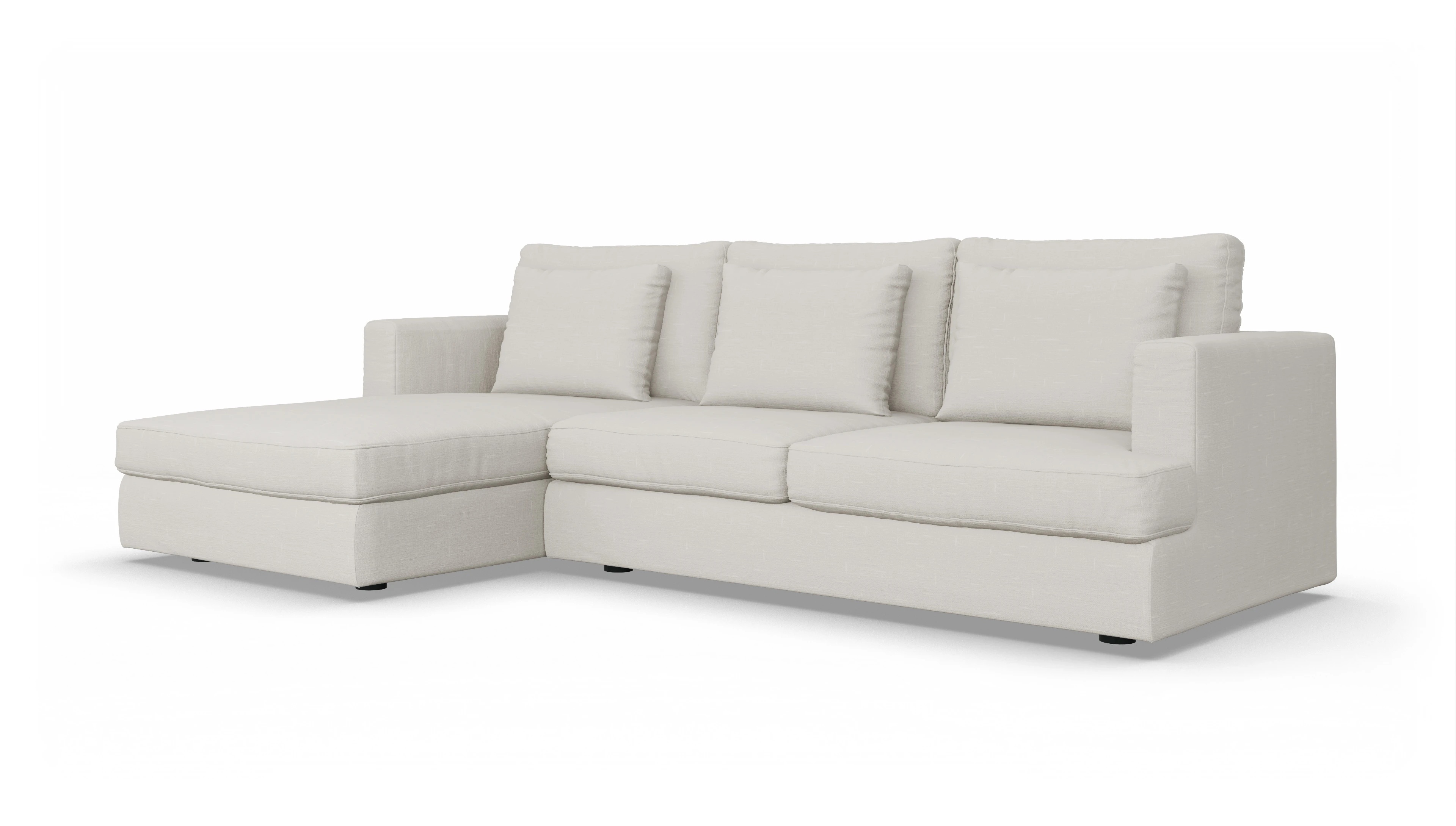 Stoffsofa Sospiri Ansicht des Produktes Sospiri Sofa mit Rec links in Stoff weiß