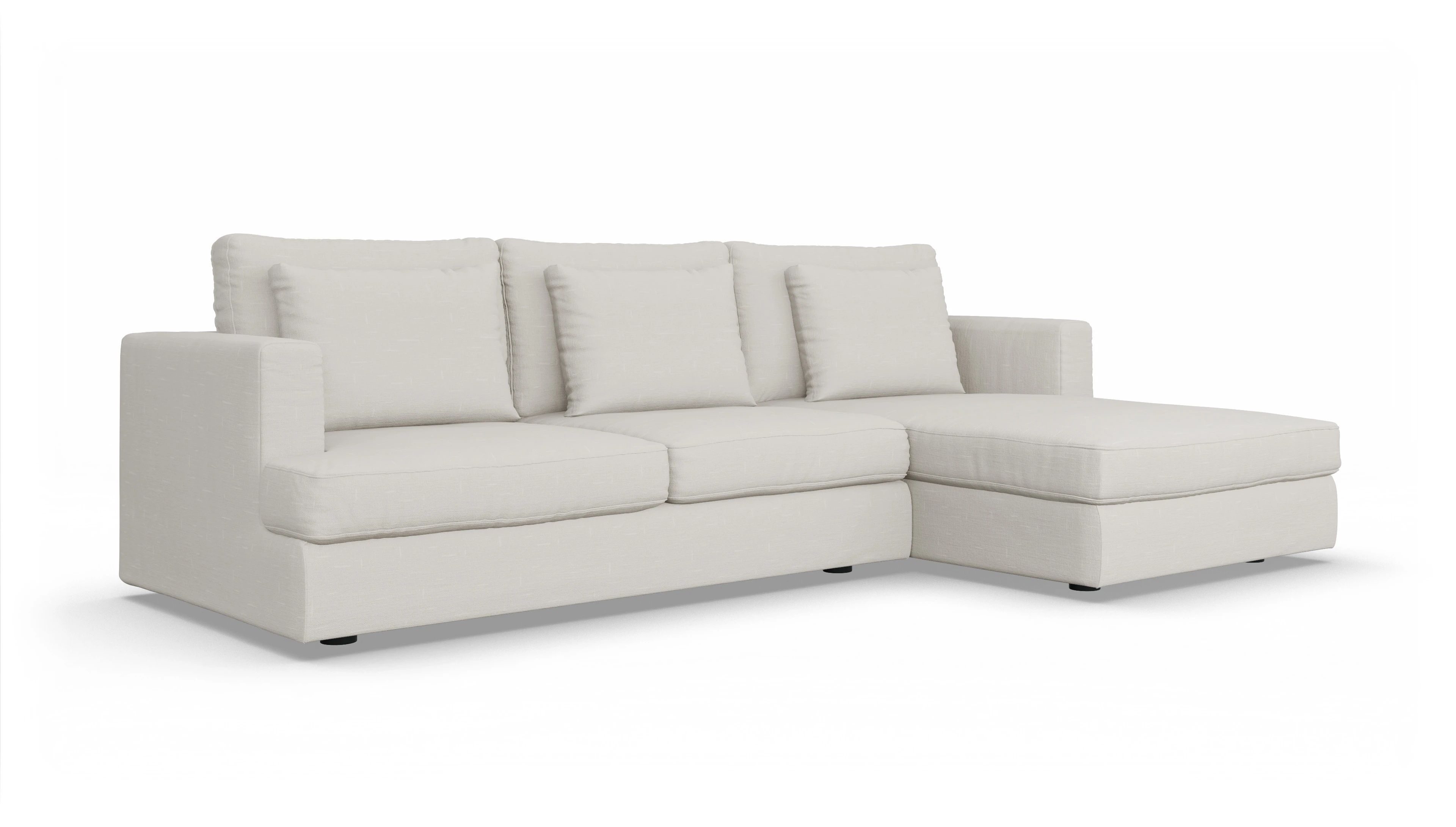 Stoffsofa Sospiri Ansicht des Produktes Sospiri Sofa mit Rec rechts in Stoff weiß