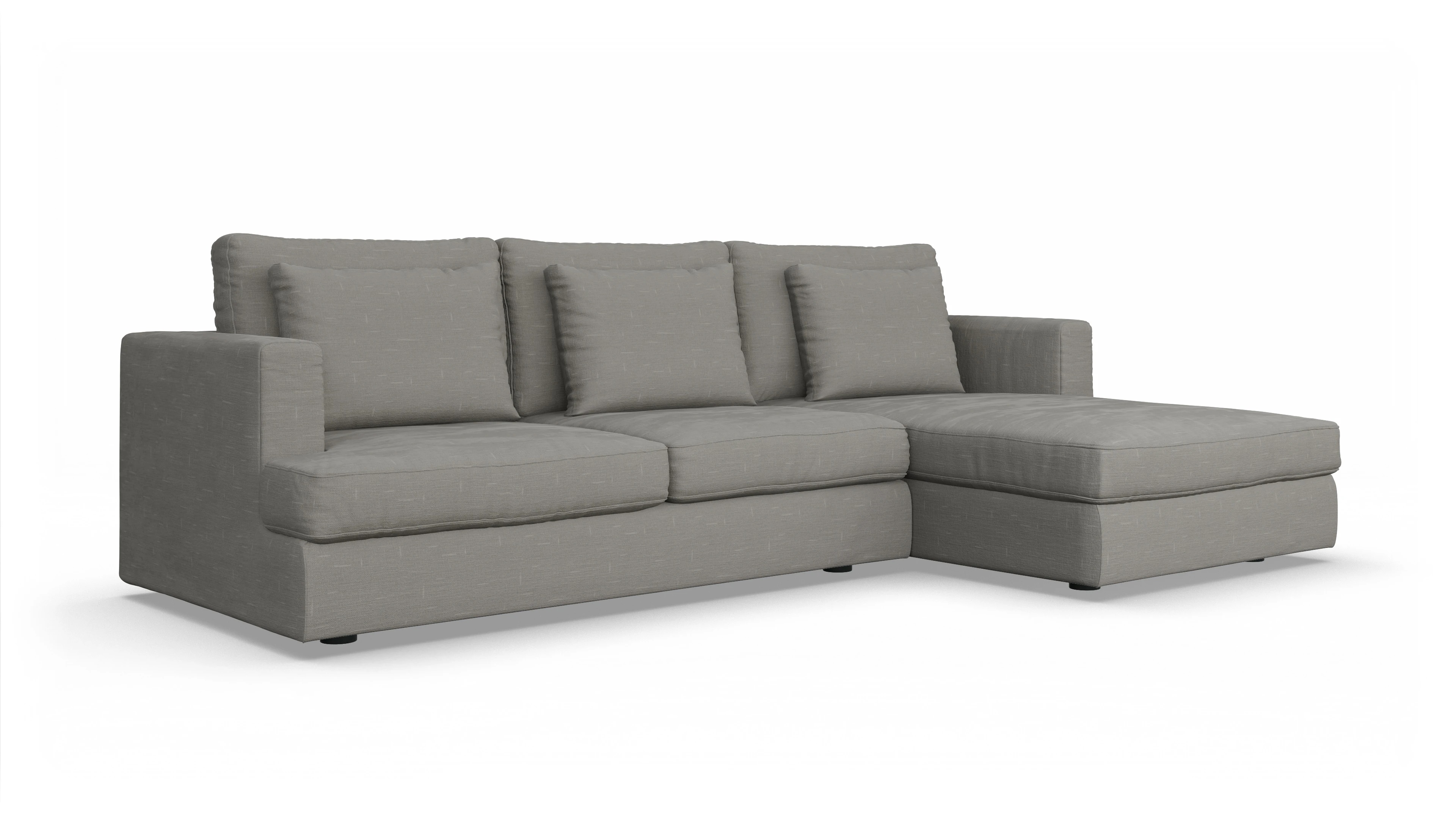 Ansicht des Produktes Sospiri Sofa mit Rec rechts in Stoff grau