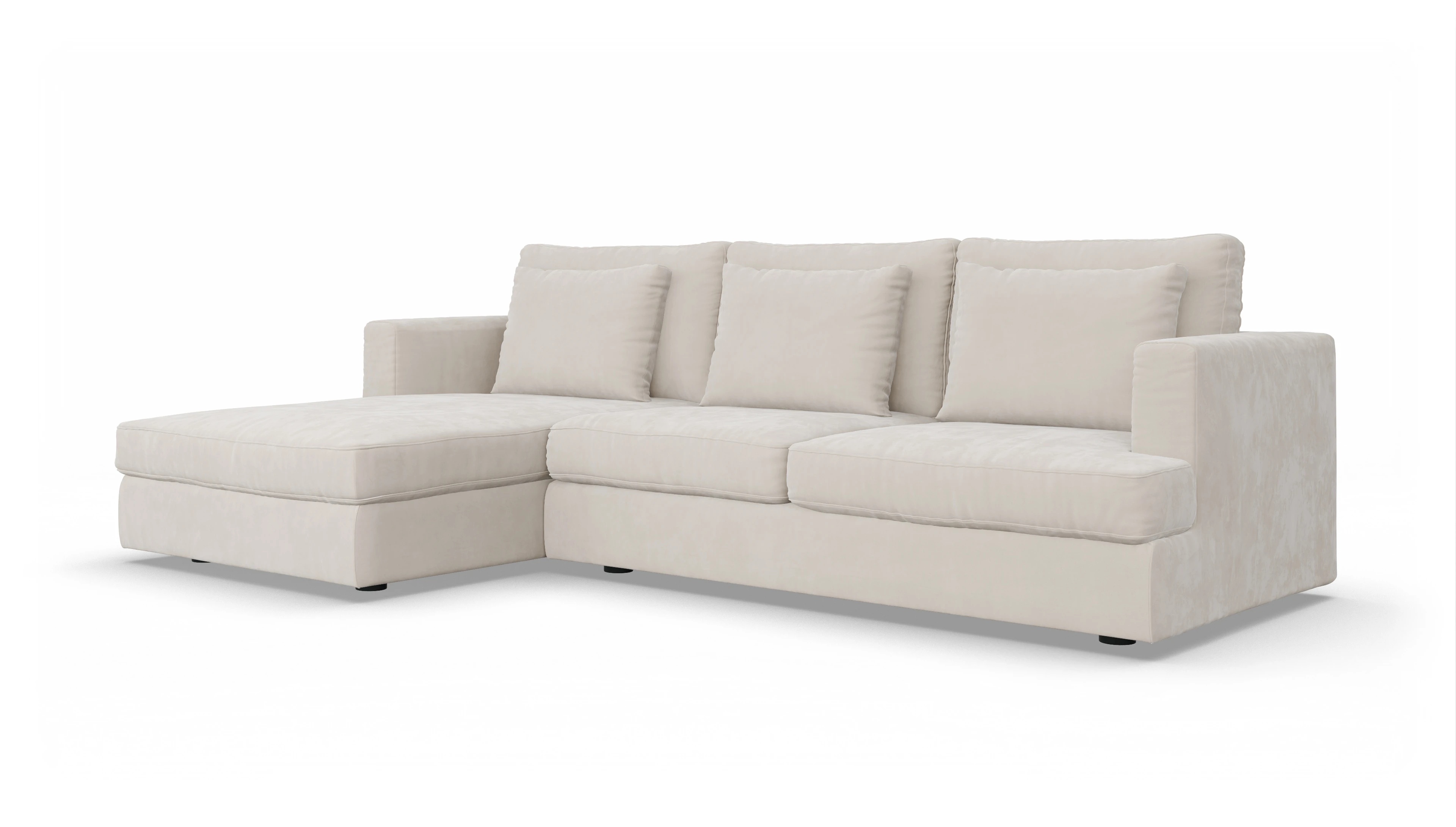 Ansicht des Produktes Sospiri Sofa mit Rec links in Samt weiß