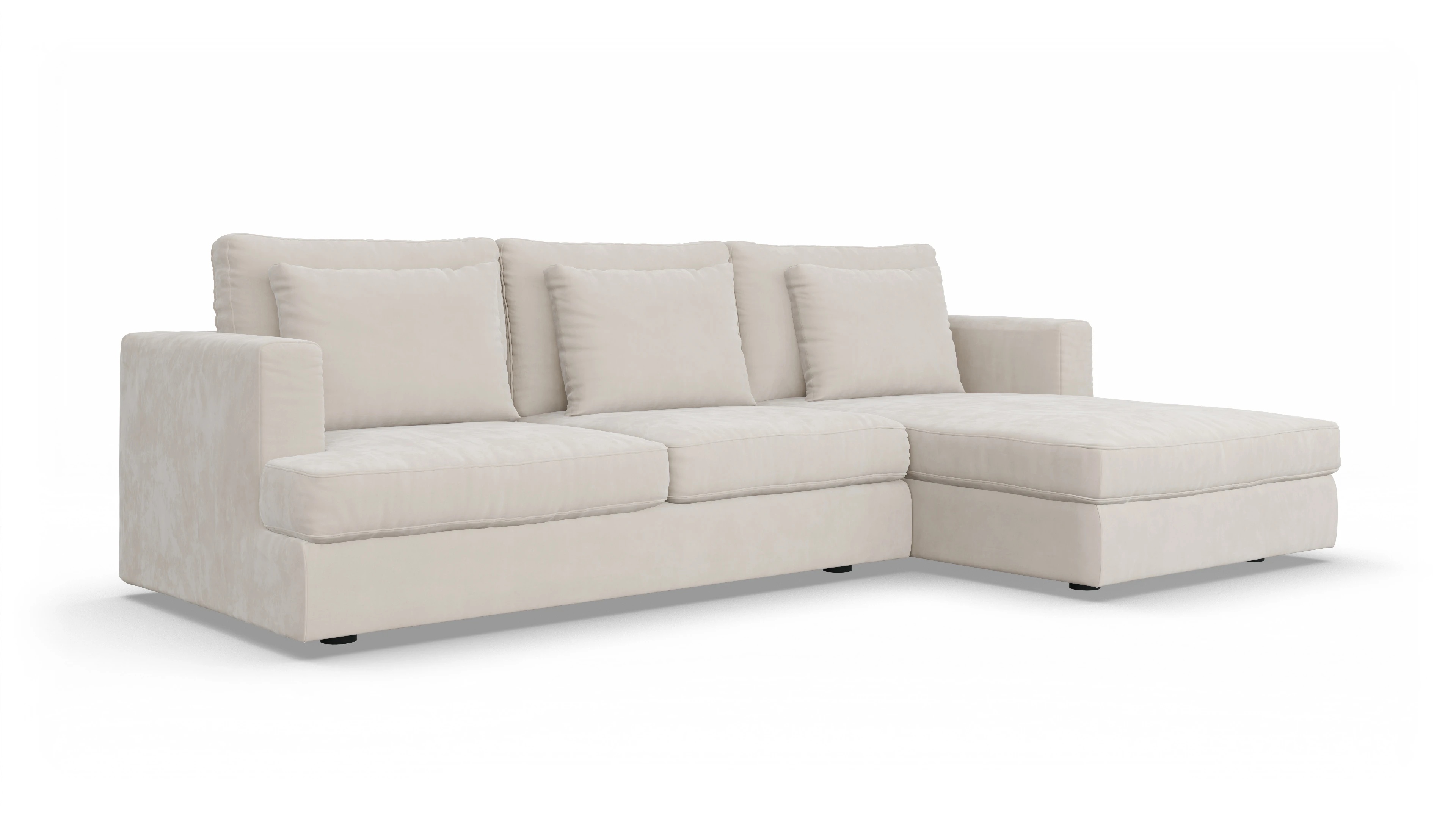 Ansicht des Produktes Sospiri Sofa mit Rec rechts in Samt weiß