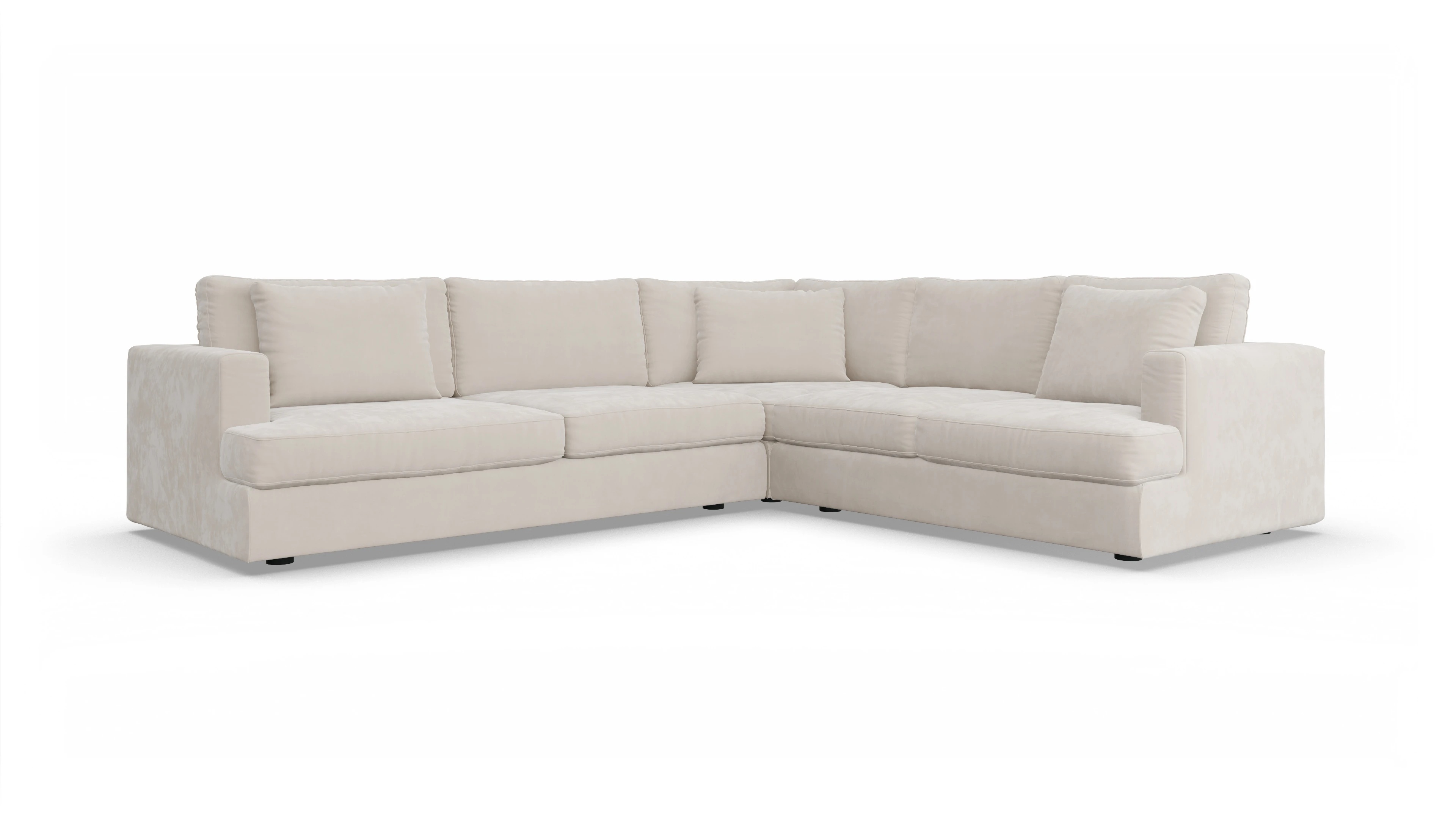 Stoffsofa Sospiri Ansicht des Produktes Sospiri Ecksofa Rechts in Samt weiß