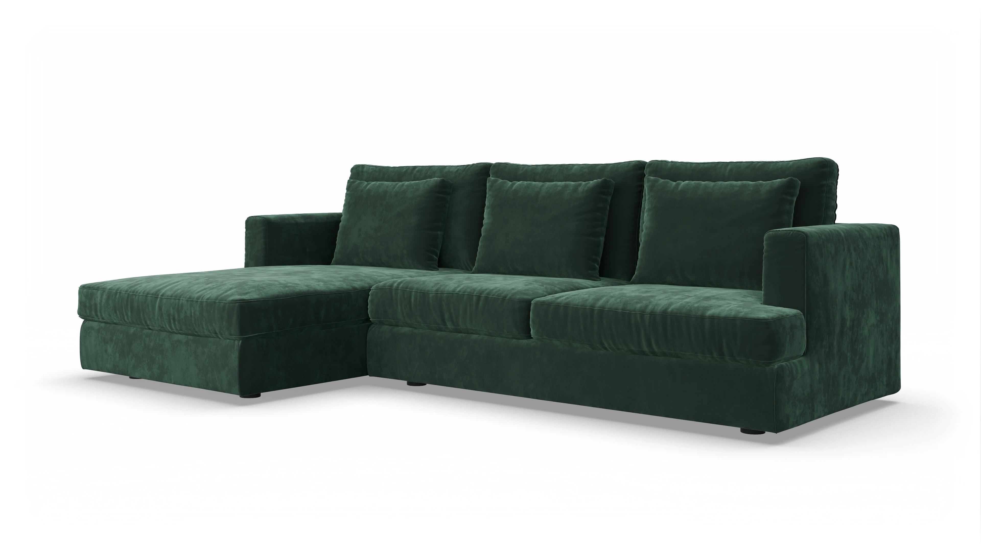 Ansicht des Produktes Sospiri Sofa mit Rec links in Samt grün