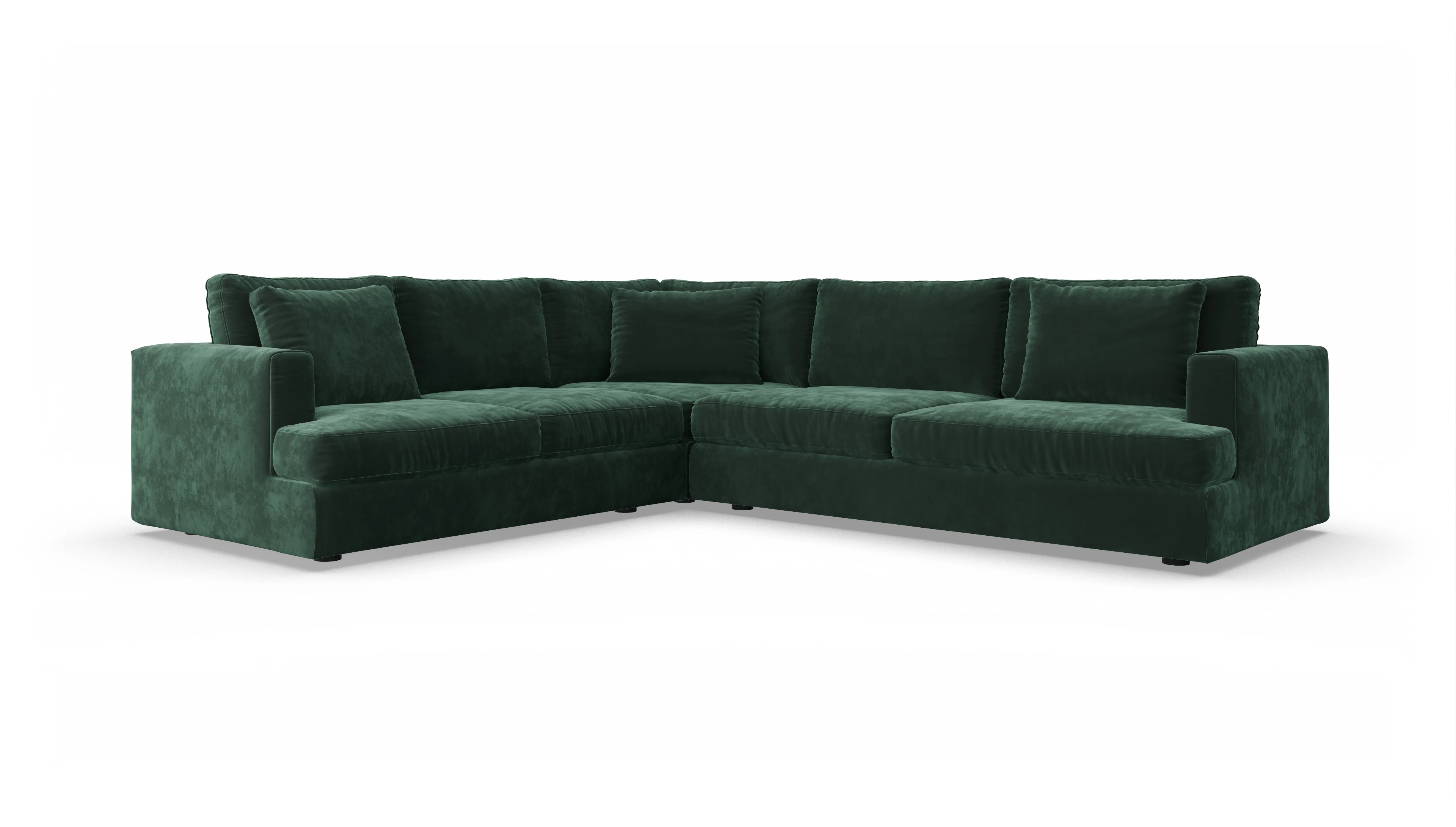 Stoffsofa Sospiri Ansicht des Produktes Sospiri Ecksofa Links in Samt grün
