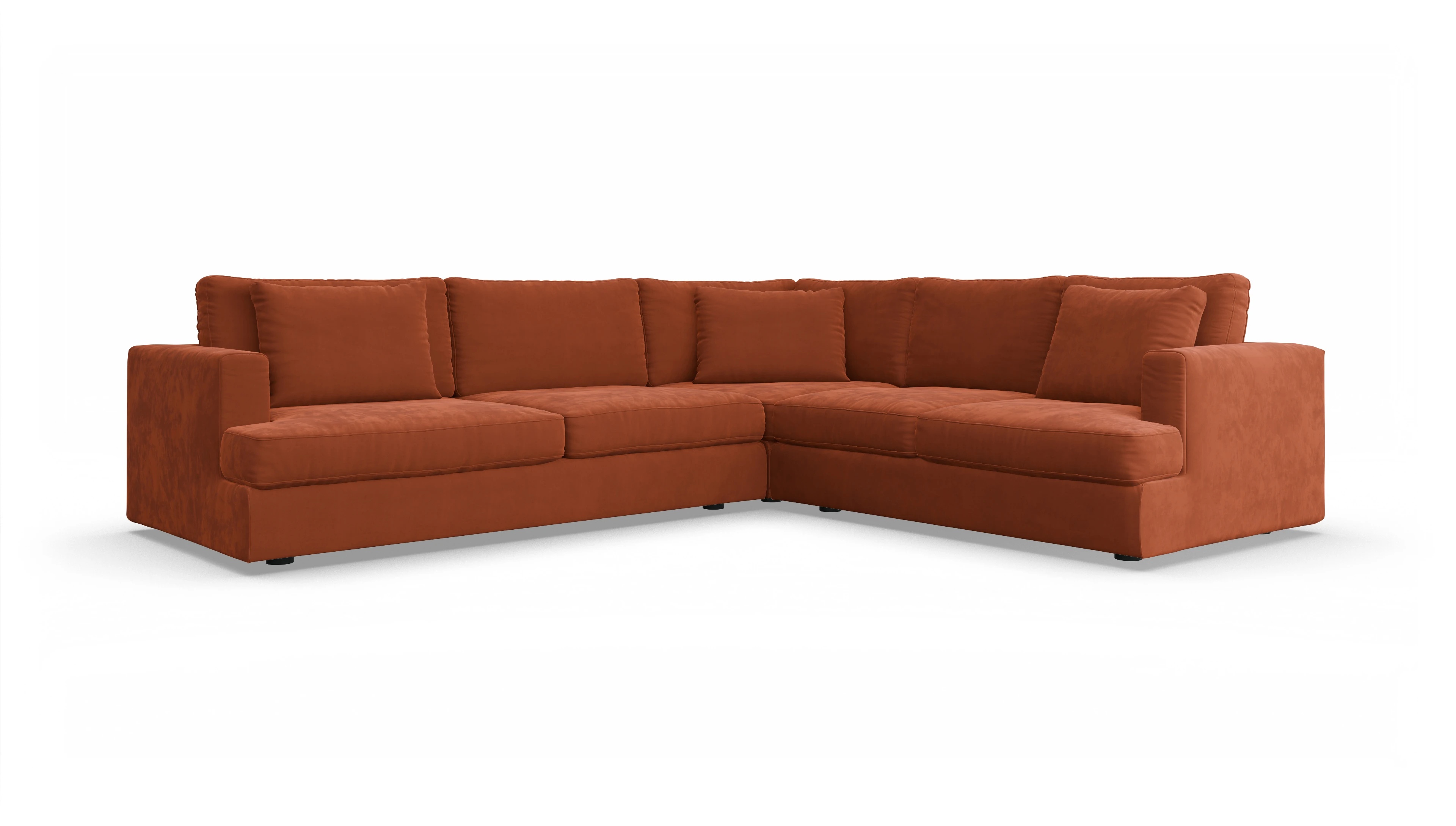 Ansicht des Produktes Sospiri Ecksofa Rechts in Samt orange