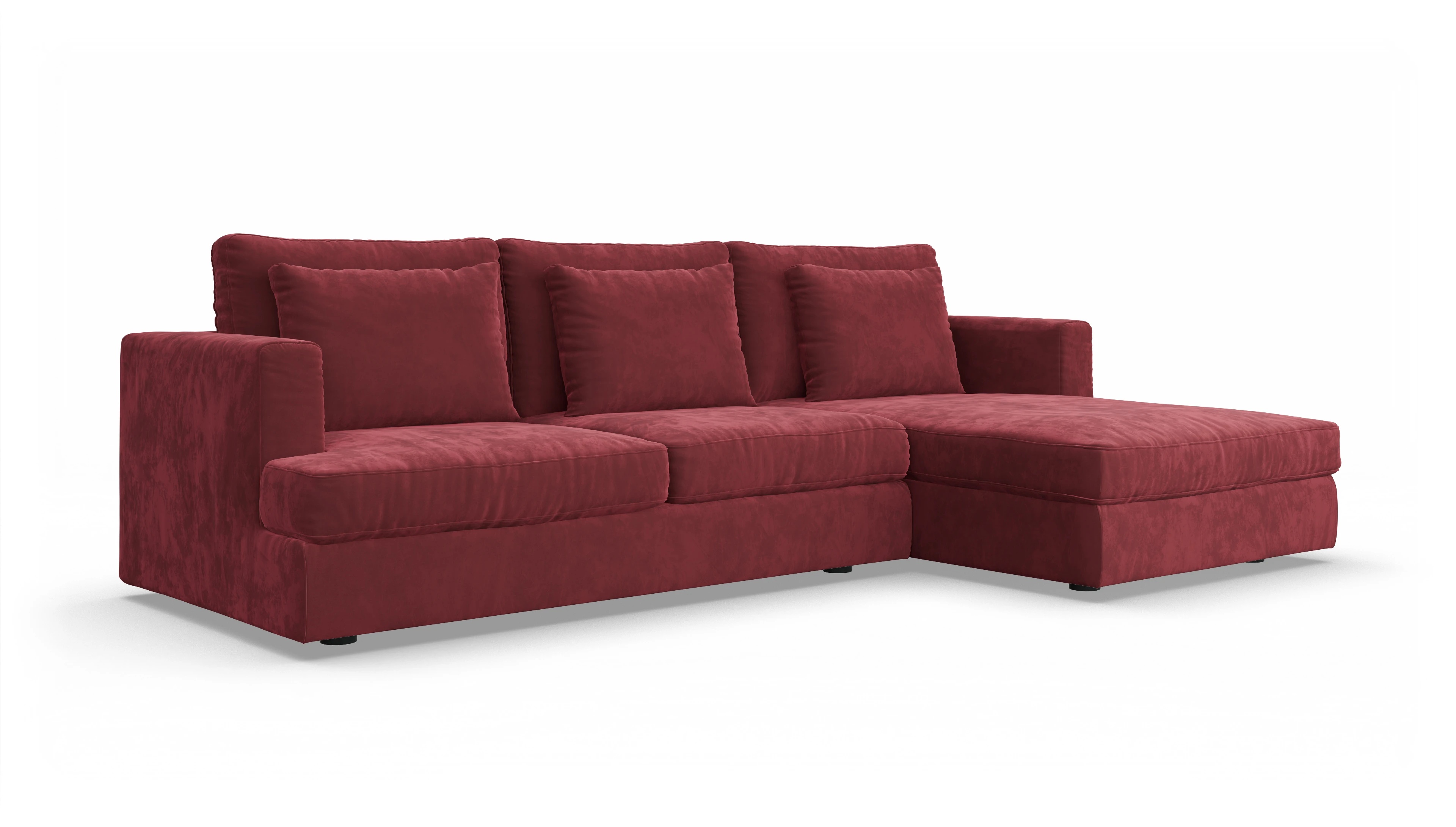 Stoffsofa Sospiri Ansicht des Produktes Sospiri Sofa mit Rec rechts in Samt rot