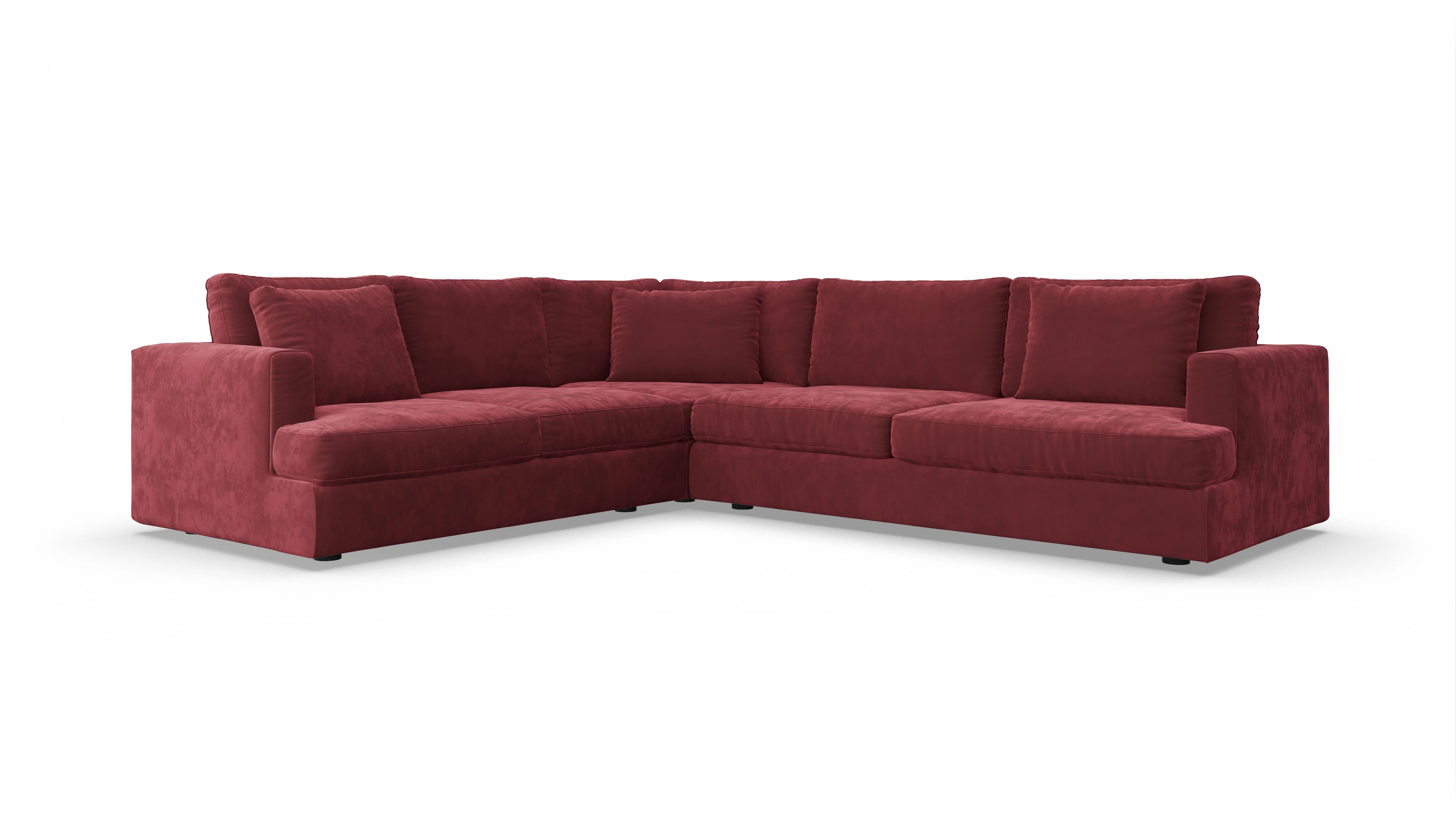 Ansicht des Produktes Sospiri Ecksofa Links in Samt rot