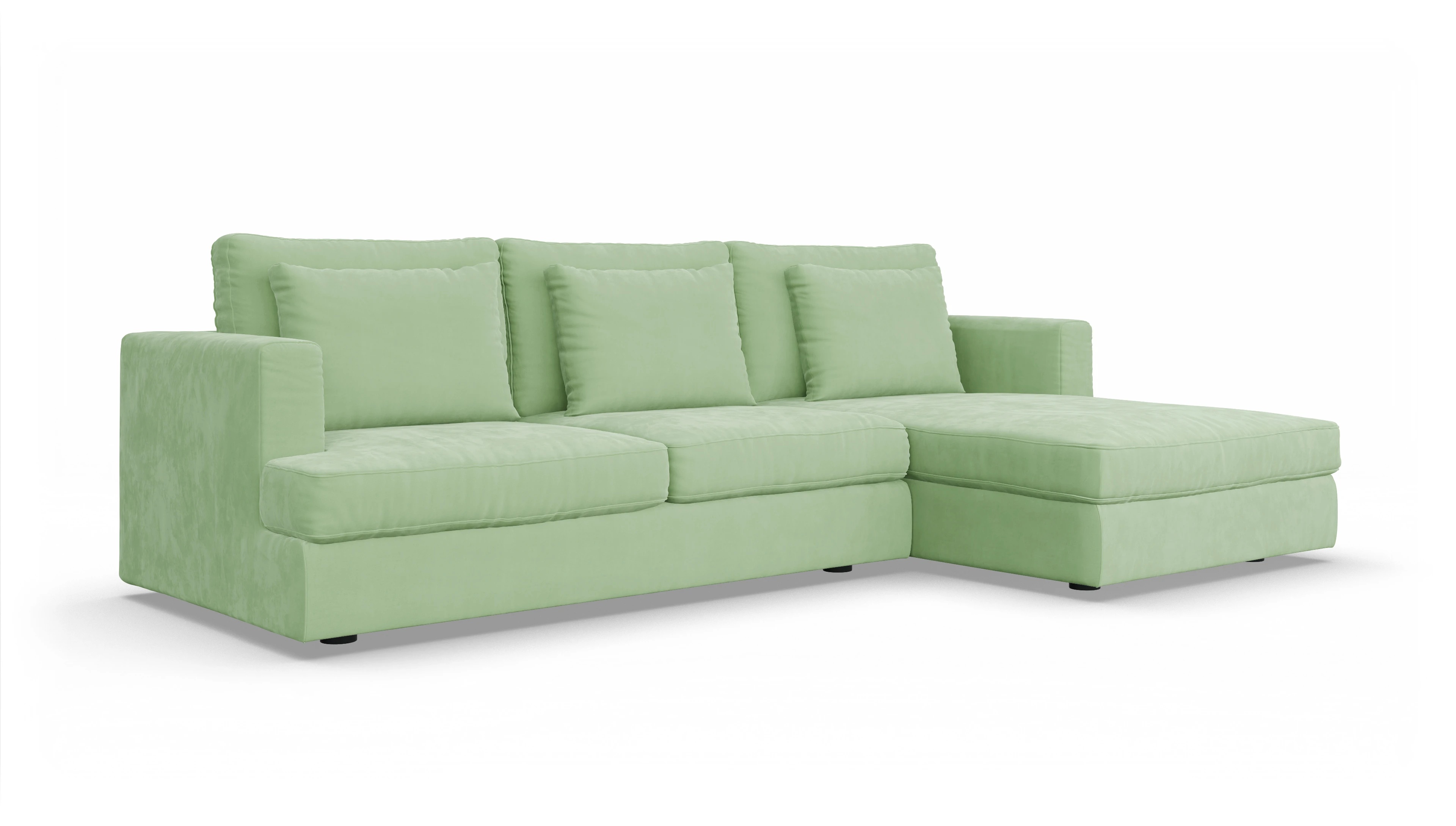 Ansicht des Produktes Sospiri Sofa mit Rec rechts in Samt grün