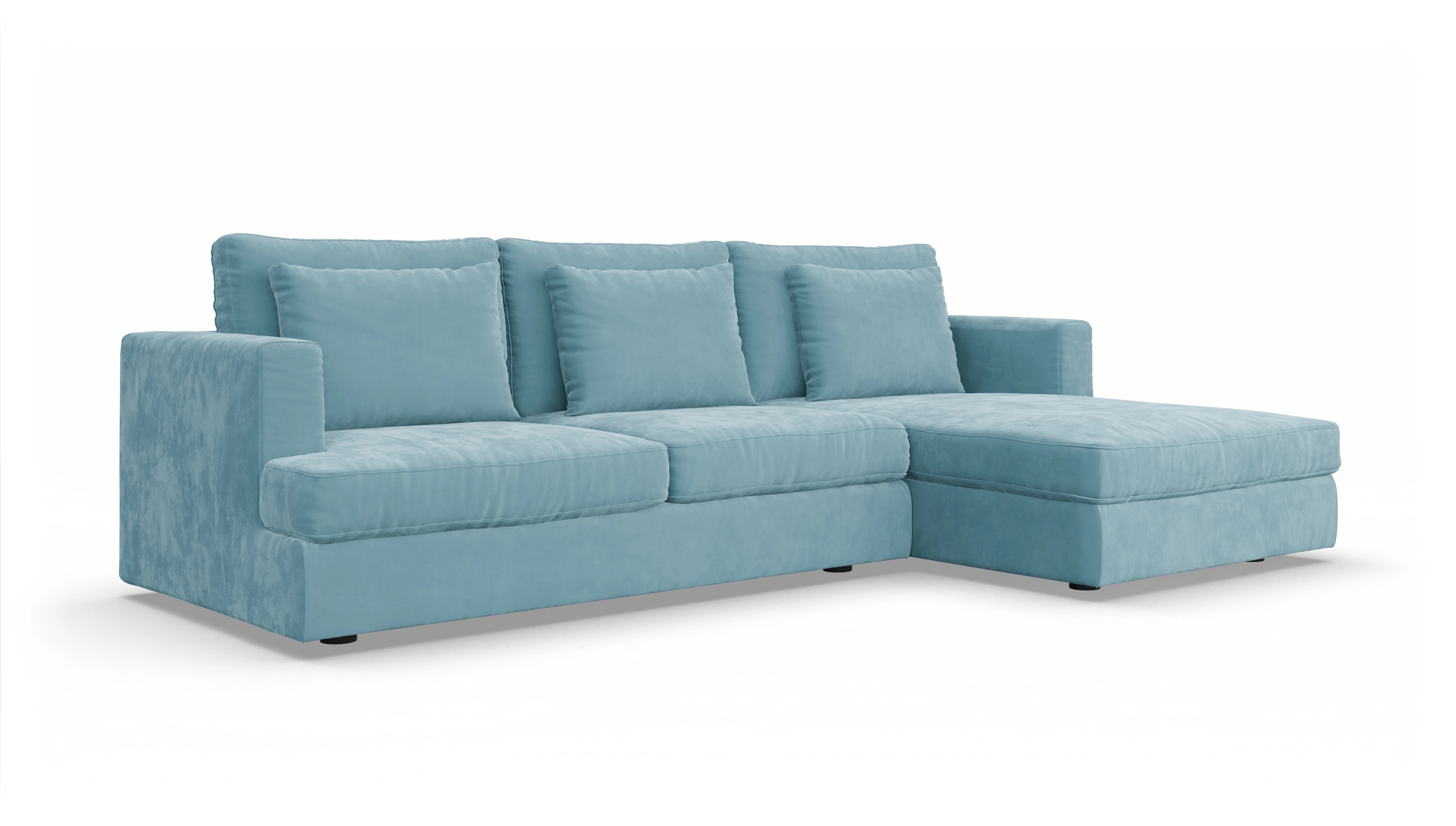 Ansicht des Produktes Sospiri Sofa mit Rec rechts in Samt blau
