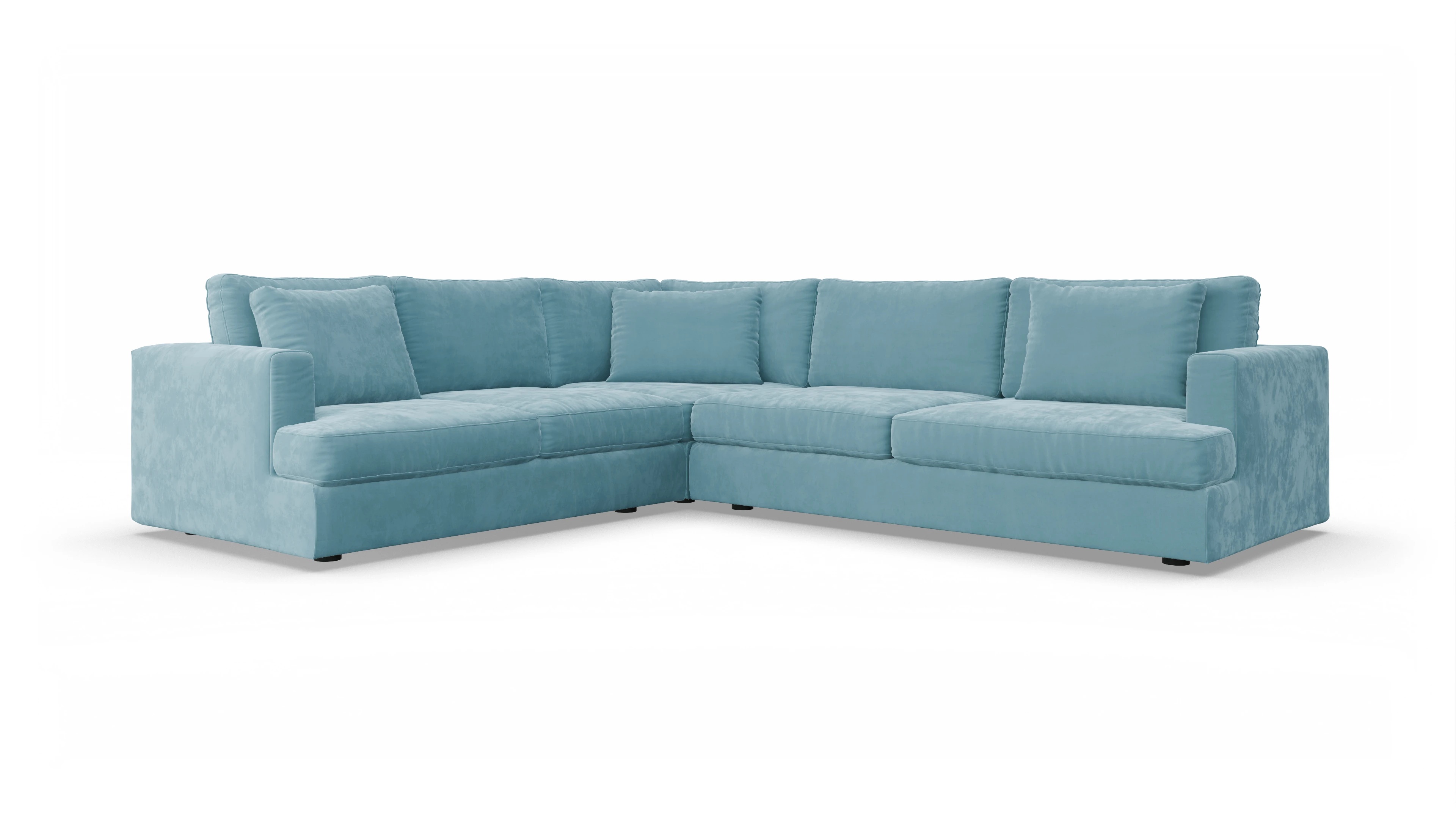 Ansicht des Produktes Sospiri Ecksofa Links in Samt blau