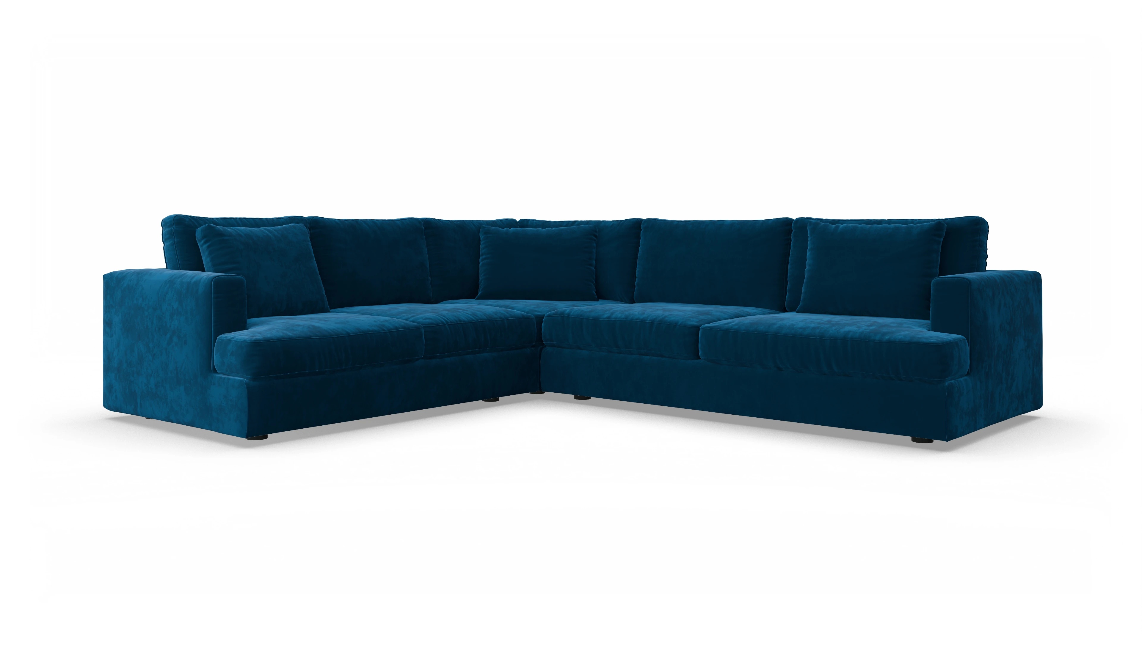 Ansicht des Produktes Sospiri Ecksofa Links in Samt blau