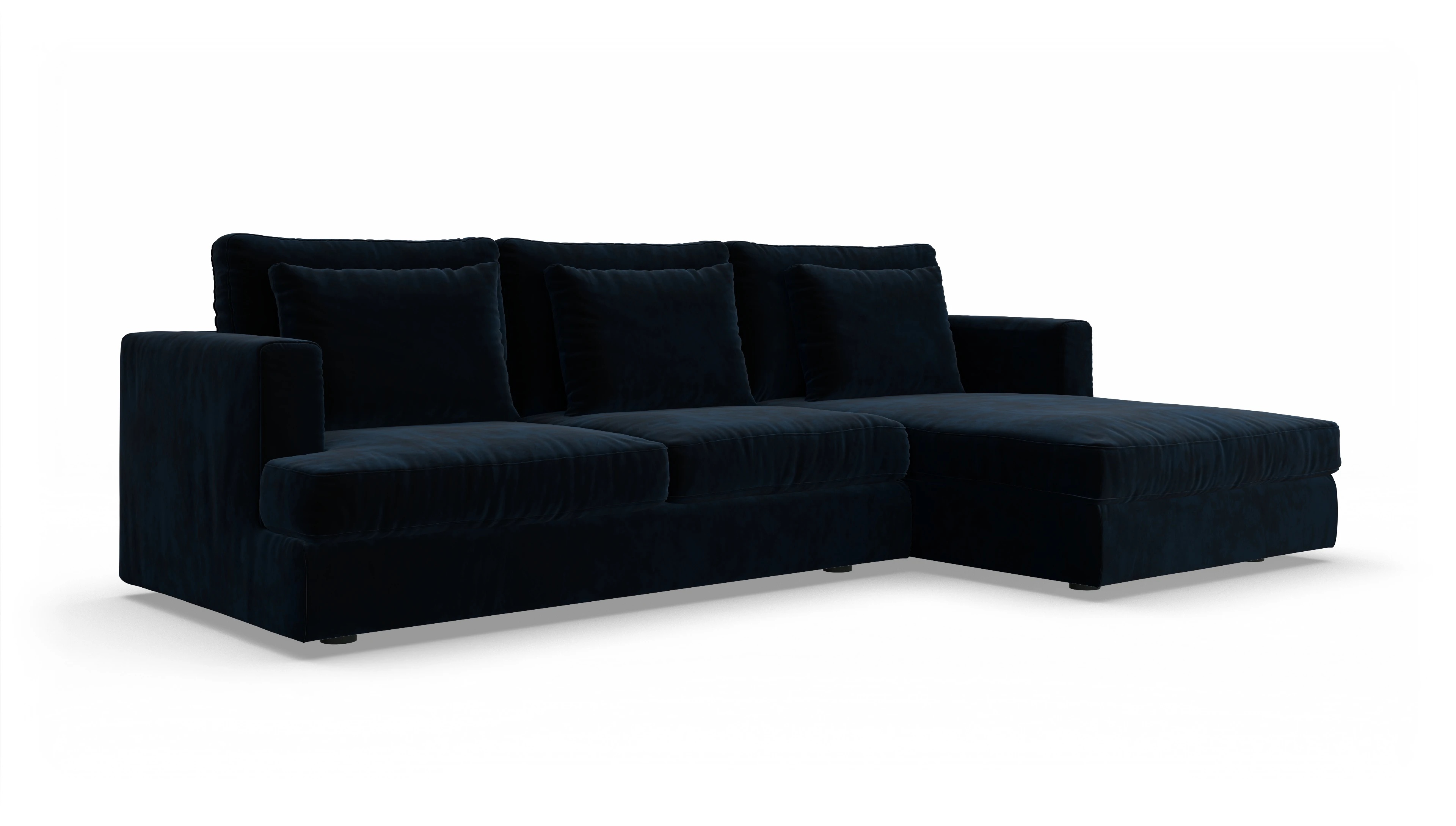 Stoffsofa Sospiri Ansicht des Produktes Sospiri Sofa mit Rec rechts in Samt blau