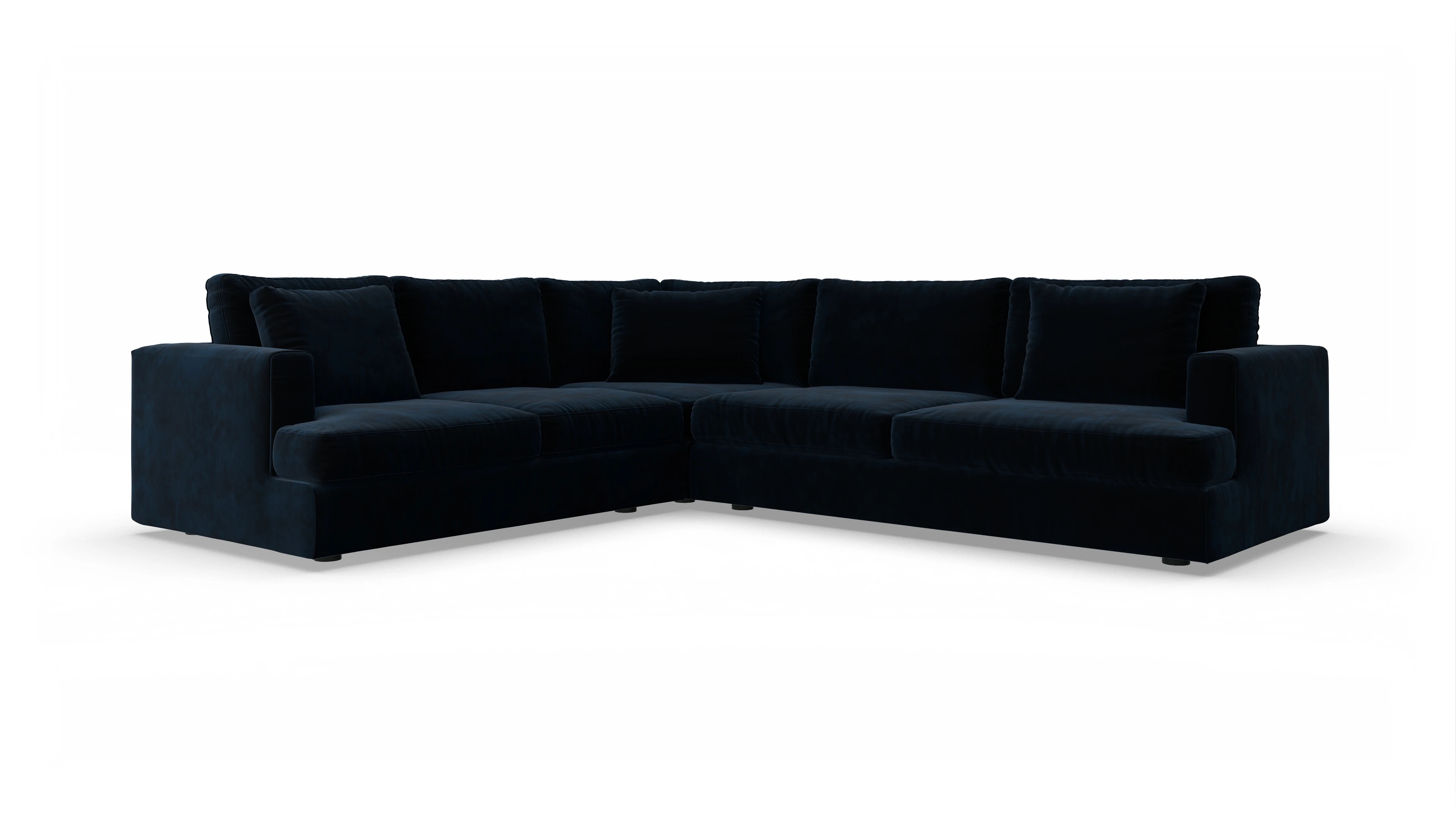 Ansicht des Produktes Sospiri Ecksofa Links in Samt blau