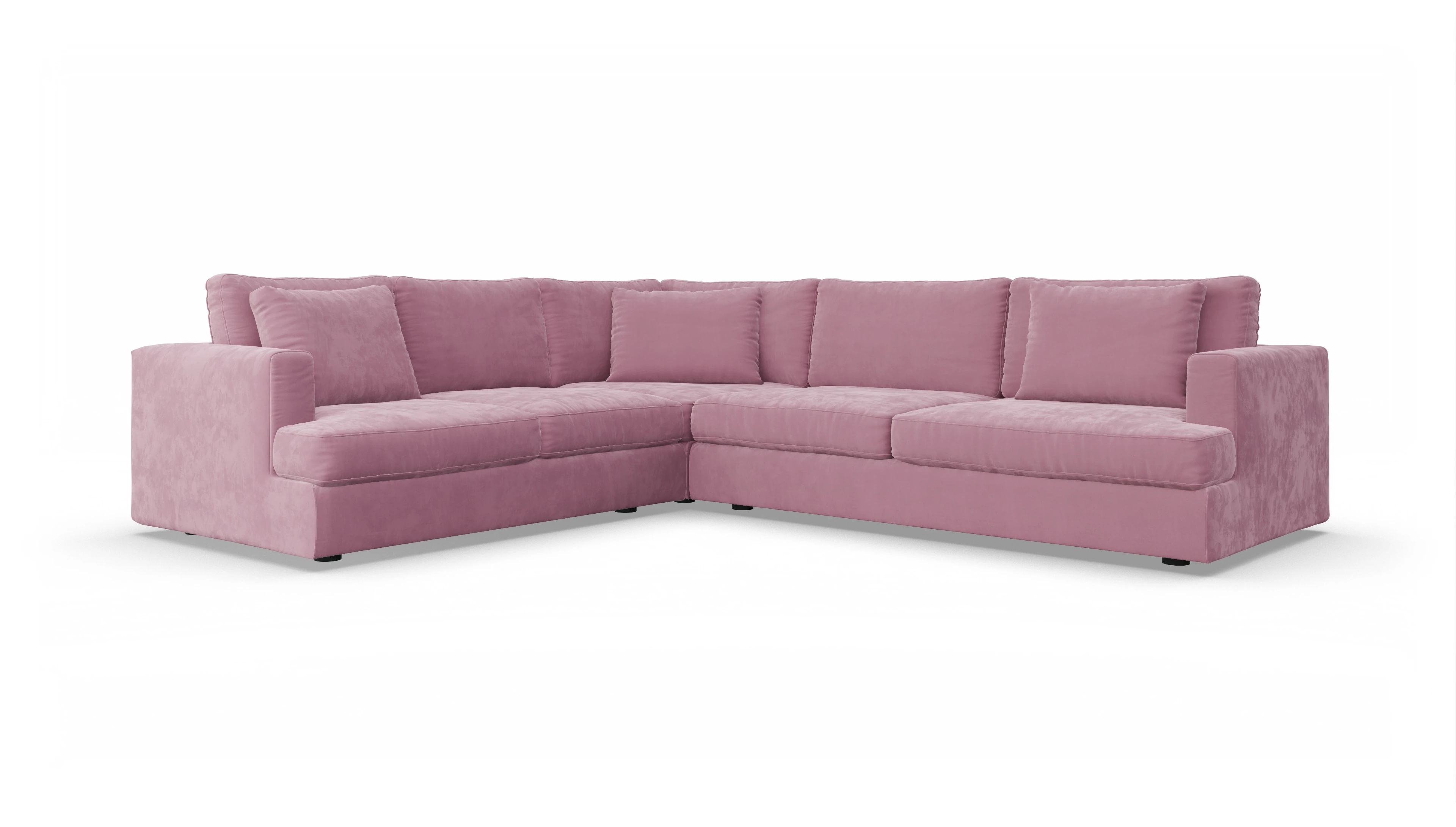 Stoffsofa Sospiri Ansicht des Produktes Sospiri Ecksofa Links in Samt rot