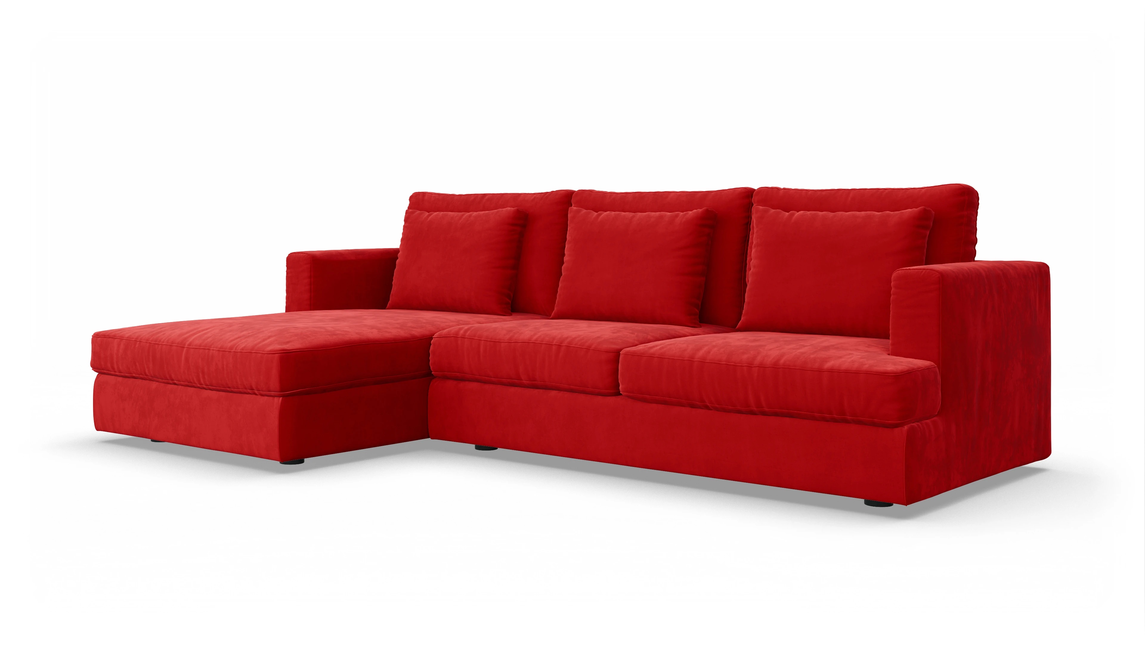 Ansicht des Produktes Sospiri Sofa mit Rec links in Samt rot