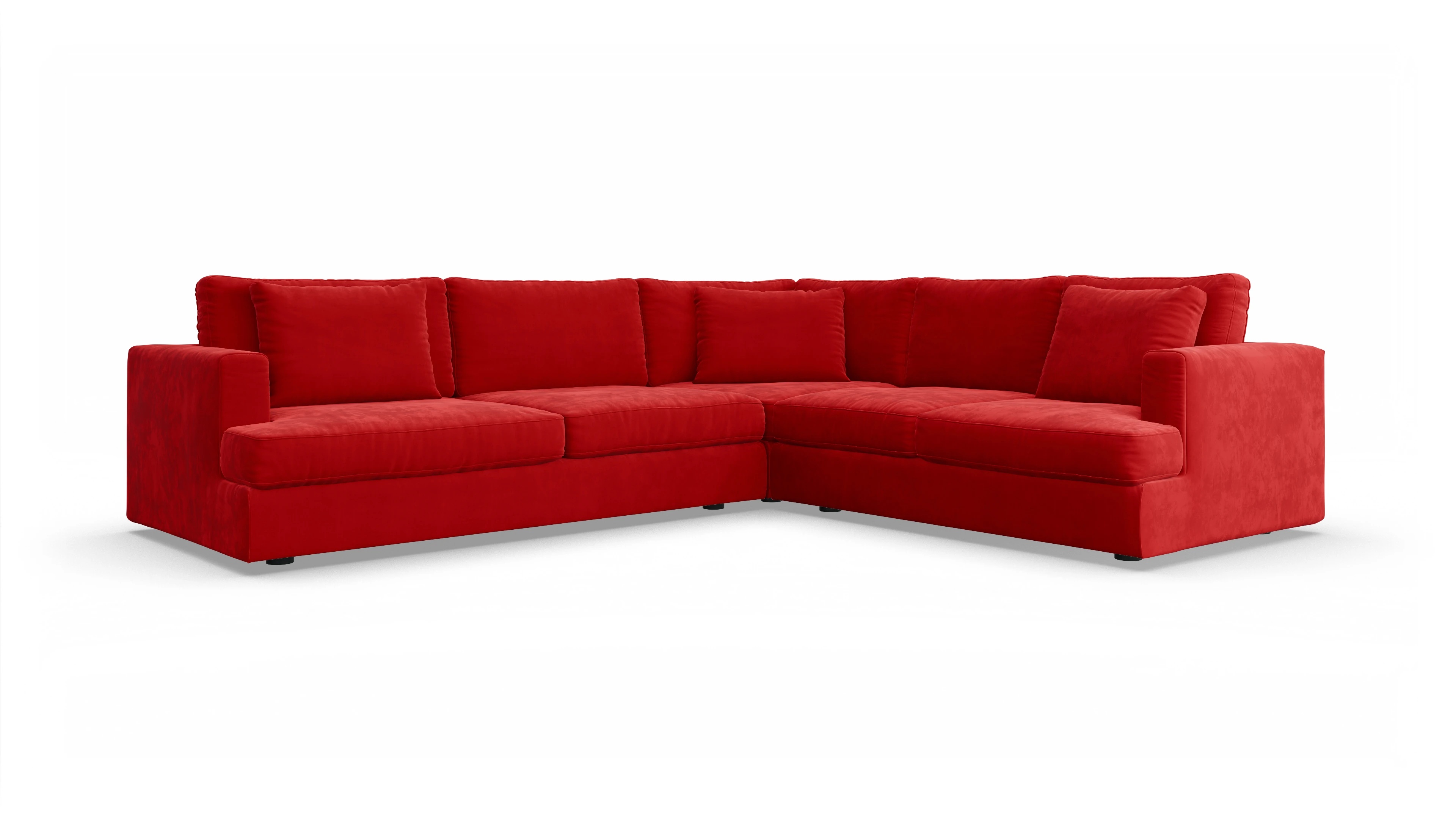 Ansicht des Produktes Sospiri Ecksofa Rechts in Samt rot