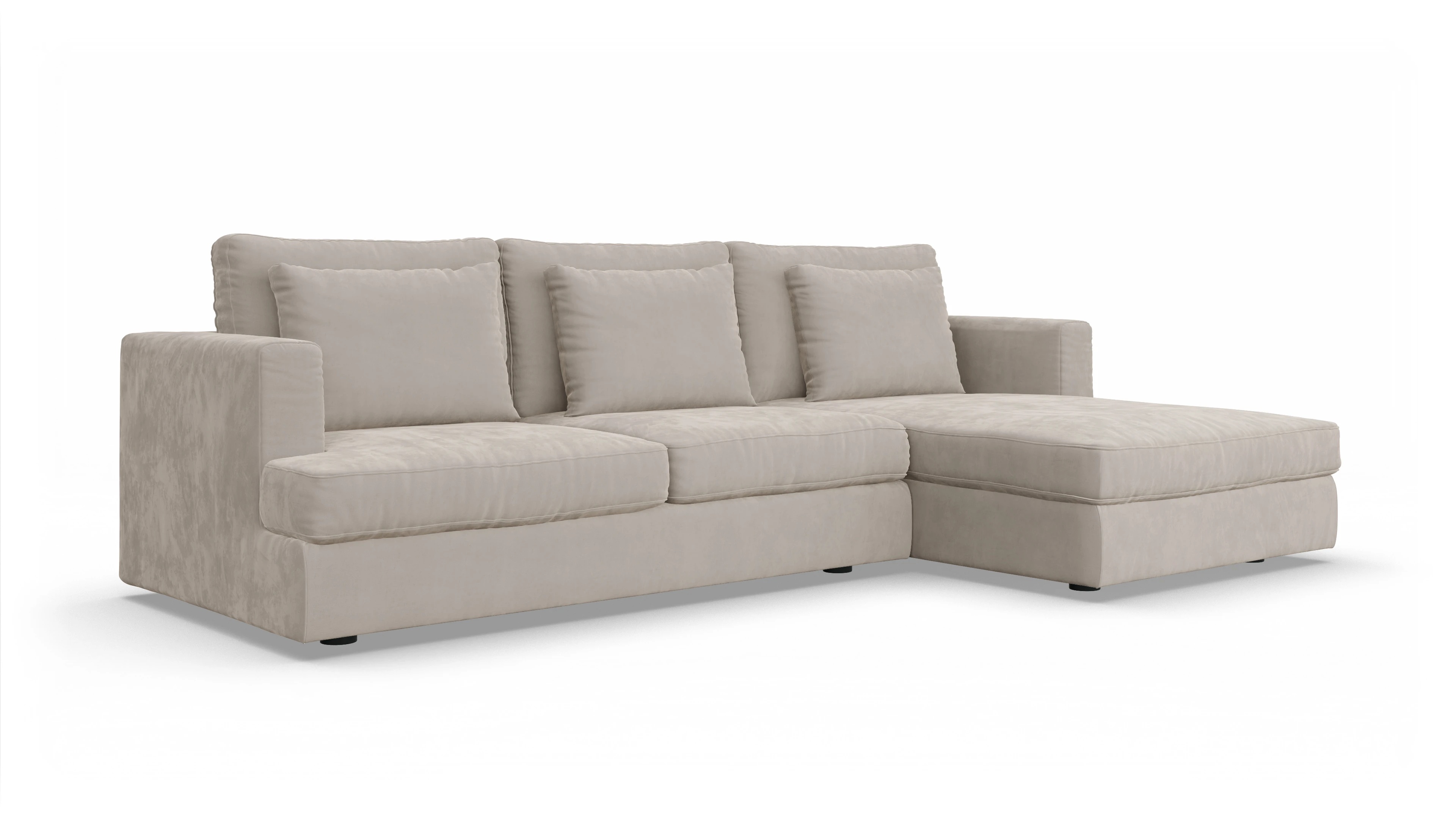 Ansicht des Produktes Sospiri Sofa mit Rec rechts in Samt grau
