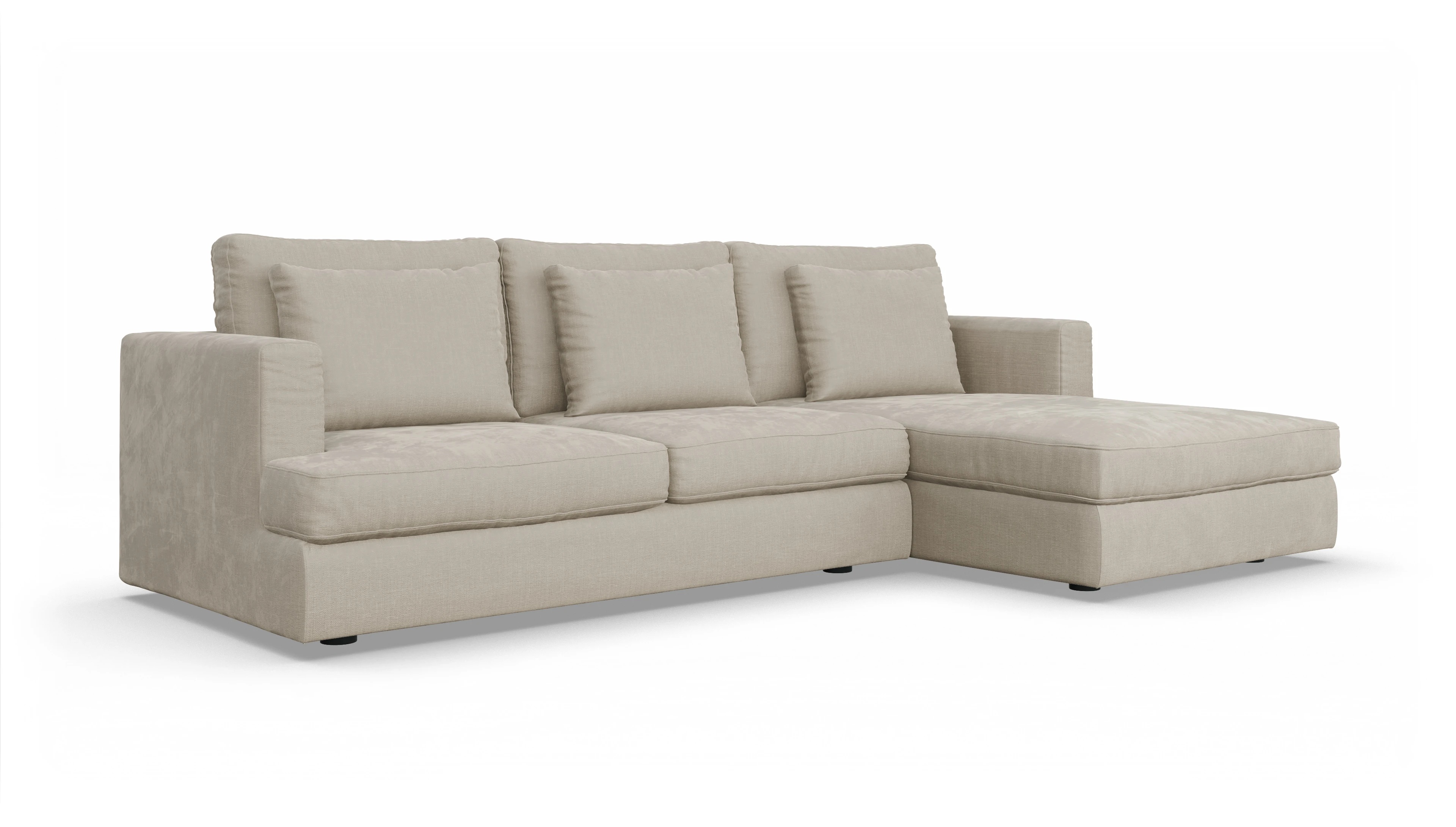 Ansicht des Produktes Sospiri Sofa mit Rec rechts in Stoff beige