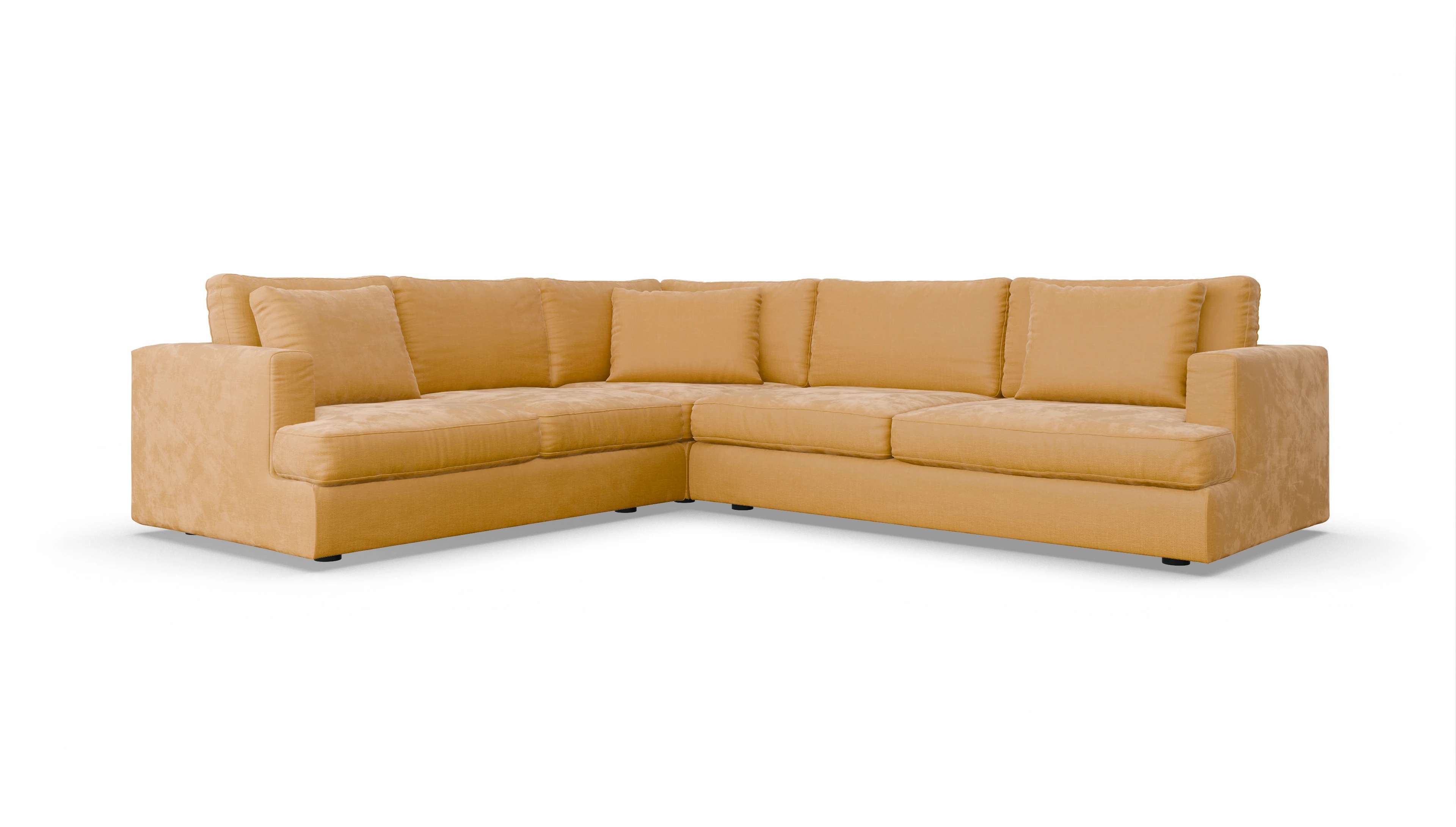 Stoffsofa Sospiri Ansicht des Produktes Sospiri Ecksofa Links in Stoff gelb