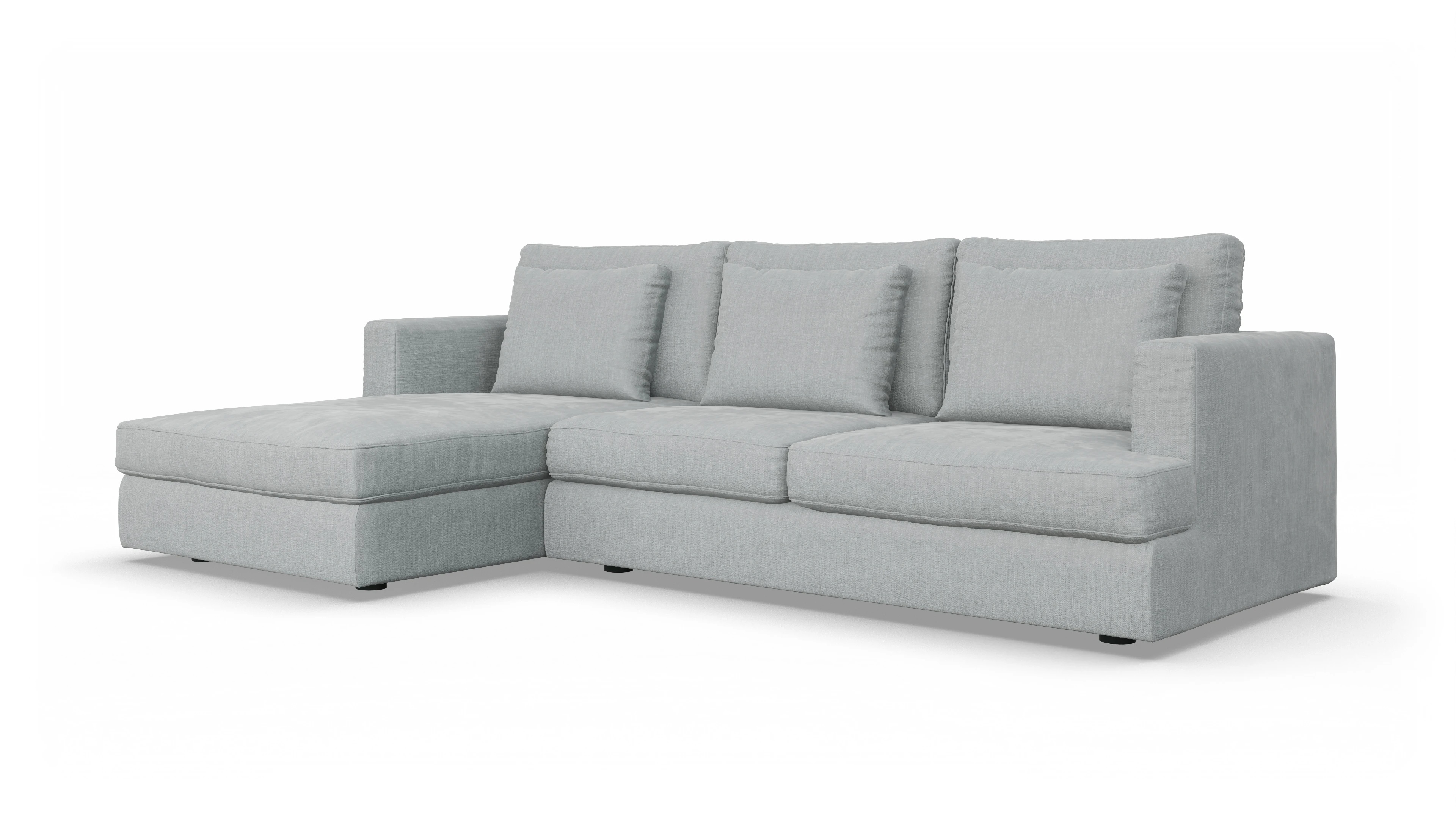 Ansicht des Produktes Sospiri Sofa mit Rec links in Stoff grau